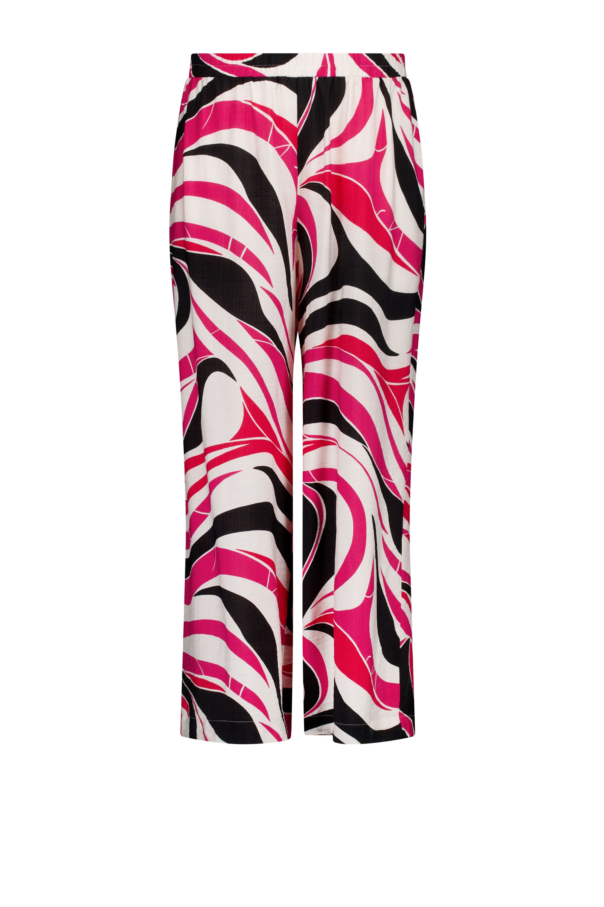 Norah Wide fit culotte broek | Roze | Grafische print red/pink 218996-639