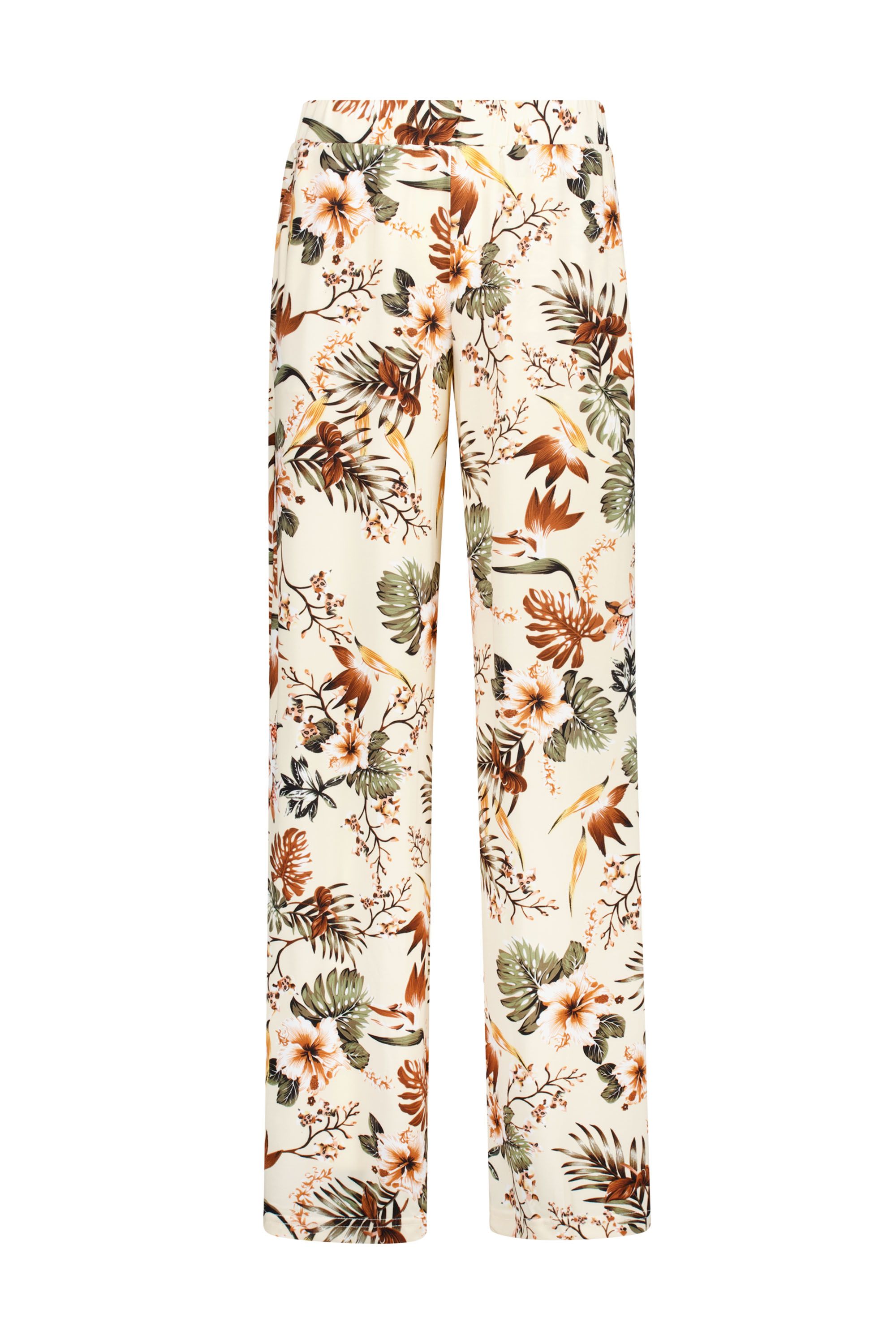 Norah Wide fit broek | Botanische print ecru multicolor 218998-122-44