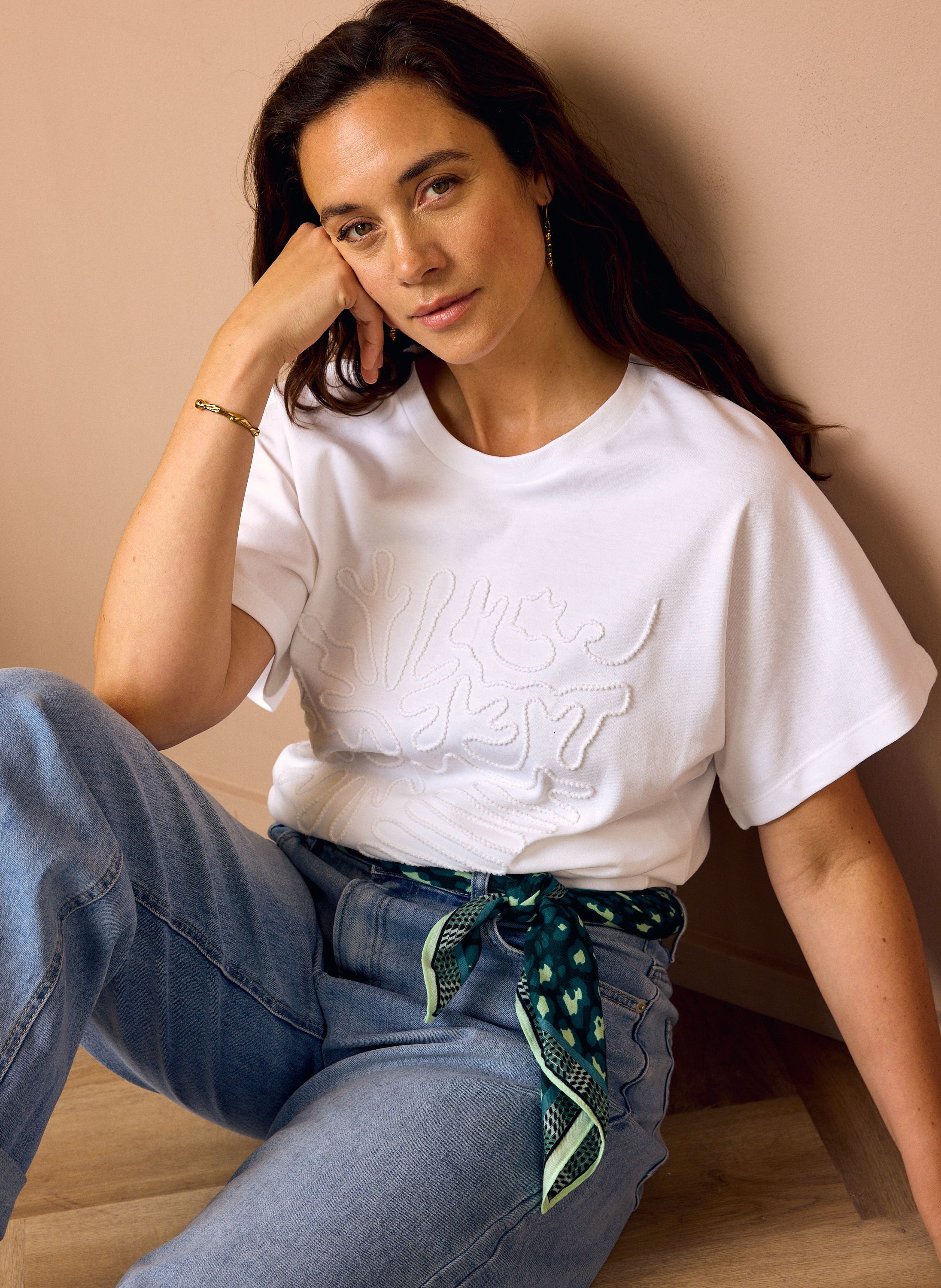 Norah Wit shirt met borduursels white 218999-100-34