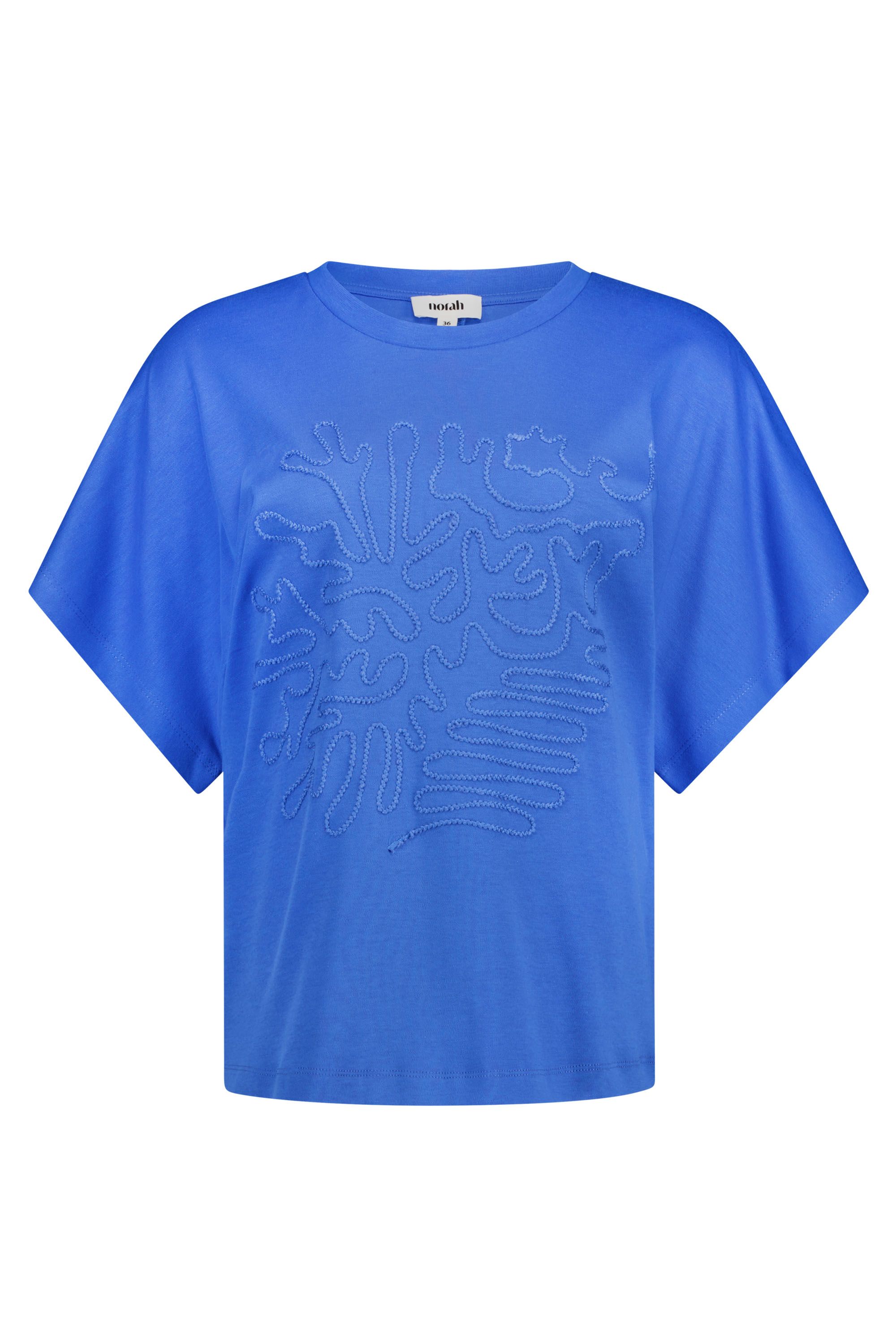Norah Blauw shirt met borduursels royal blue 218999-466-34