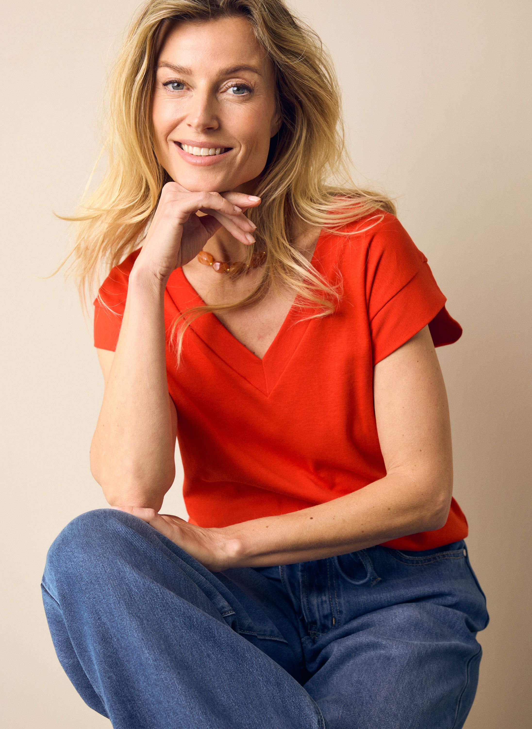 Norah  Vicky shirt rood tomato 219003-668-42