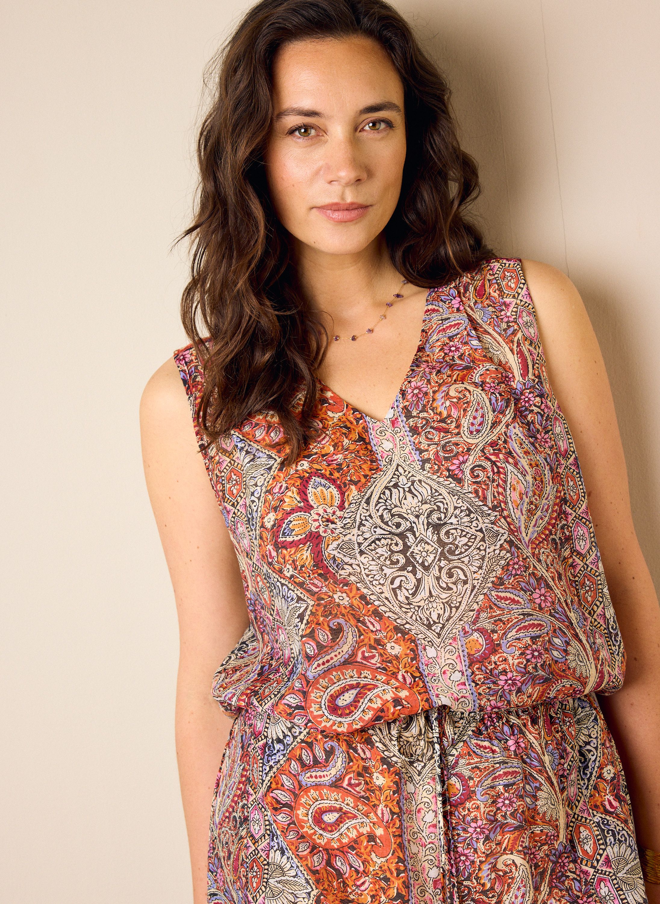 Norah Top met grafische print multicolor 219017-002
