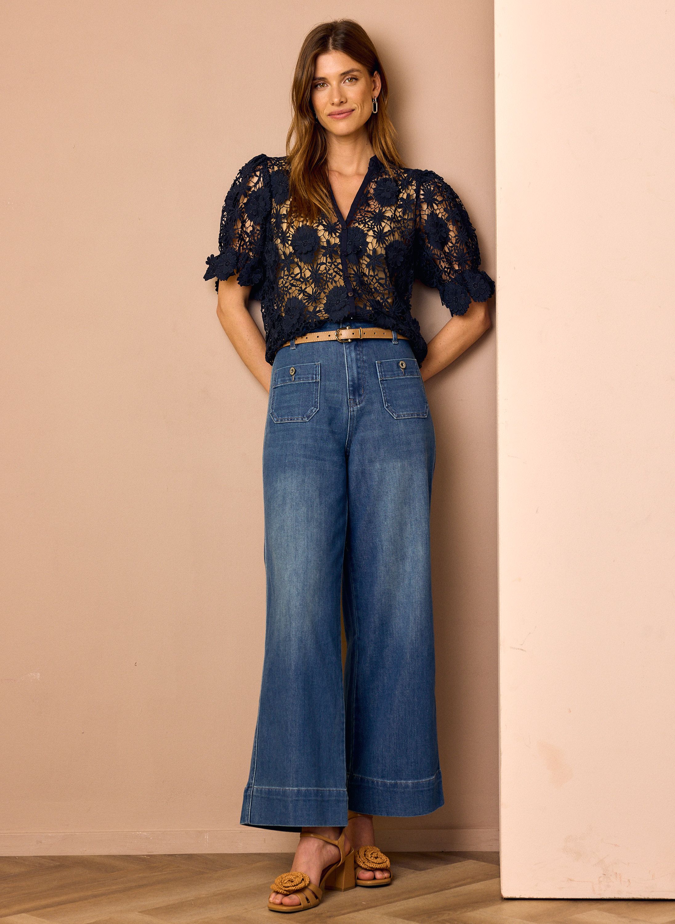 Norah Pien jeans | Wide | Blauw mid denim 219026-479