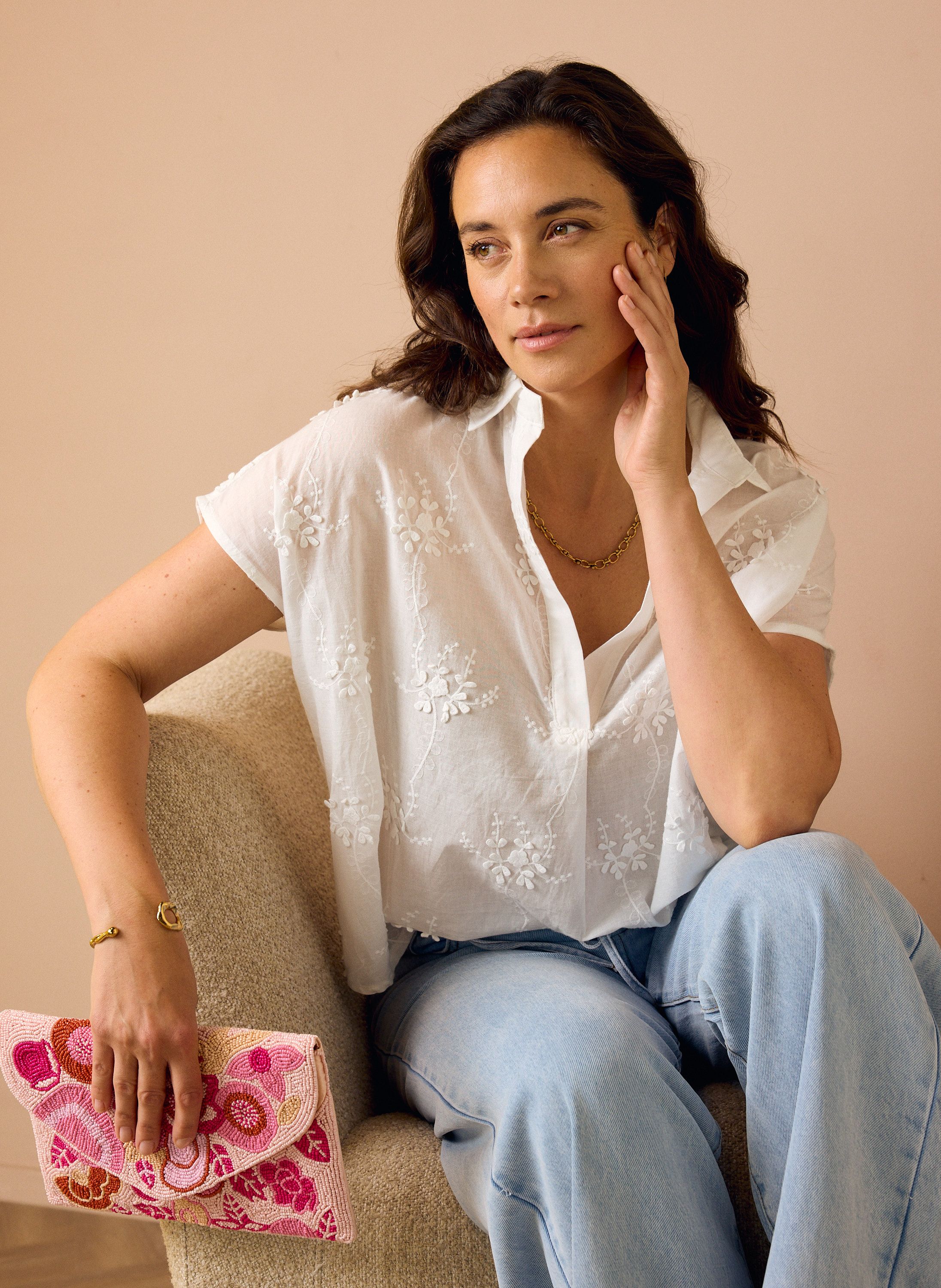 Norah Witte blouse met borduursels white 219030-100