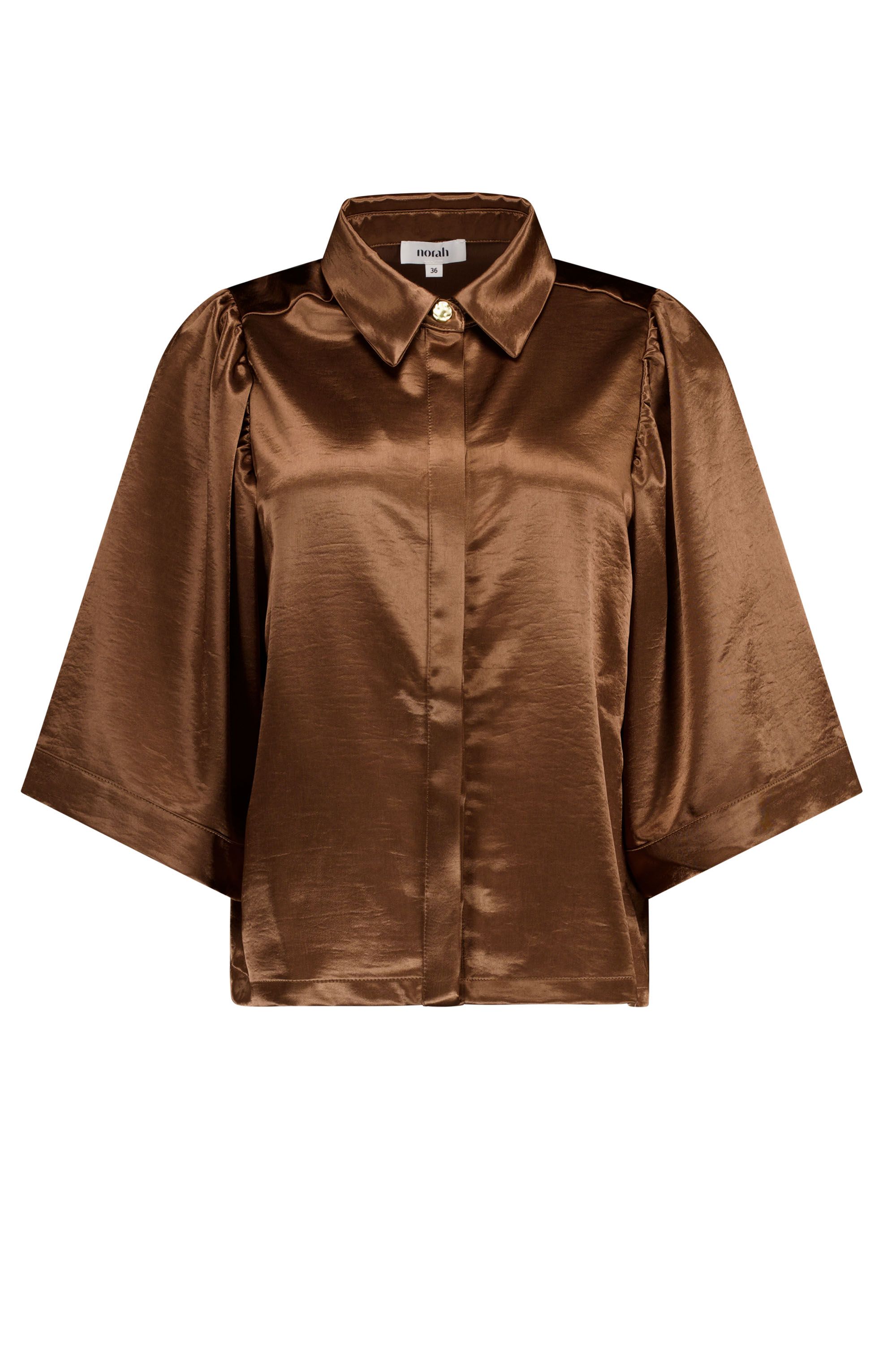 Norah Bronskleurige satijnen blouse bronze 219042-310