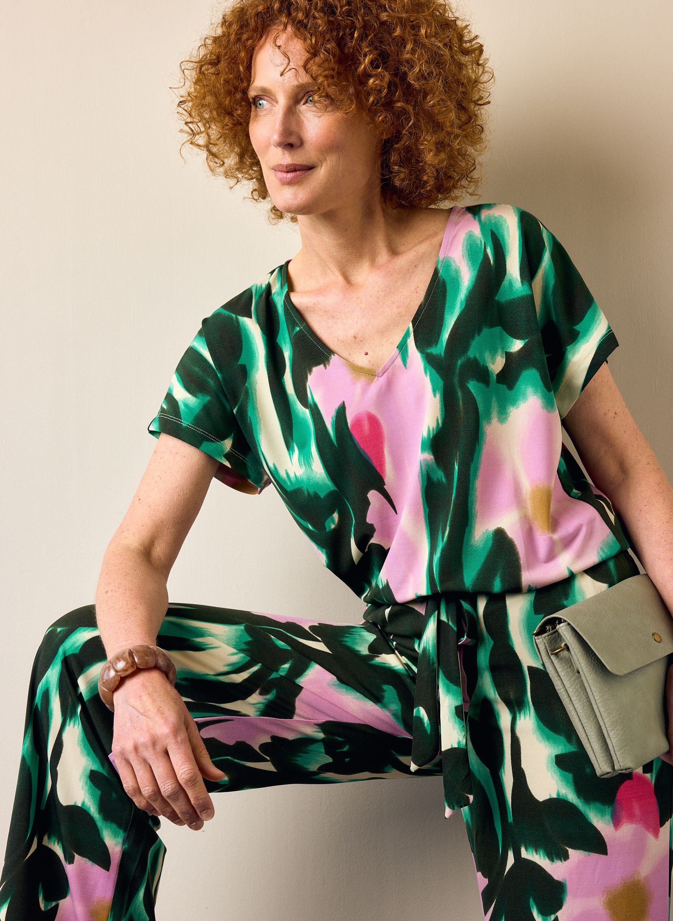 Norah Groen/roze shirt met grafische print green/pink 219045-539