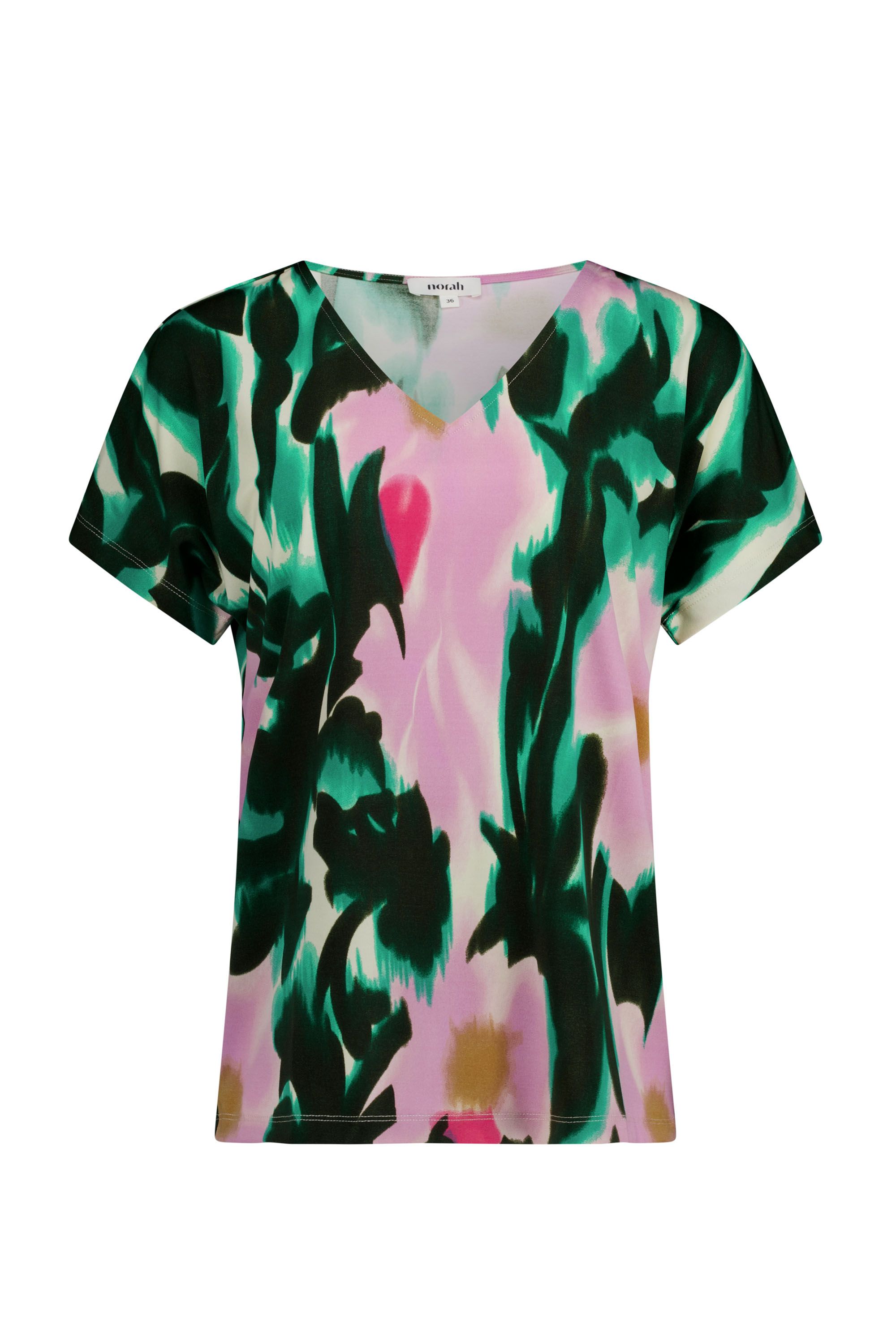 Norah Groen/roze shirt met grafische print green/pink 219045-539
