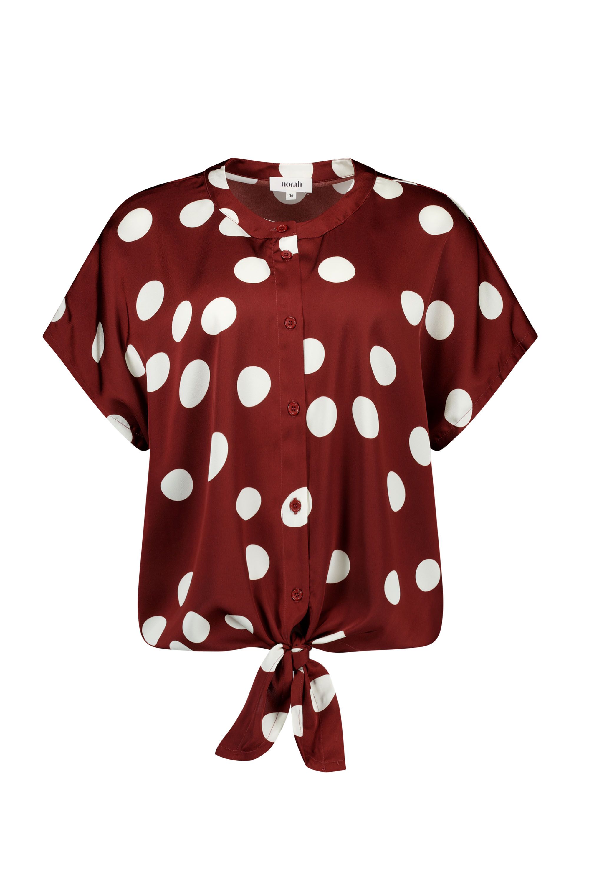 Norah Bruin/ecru polkadot blouse brown/ecru 219046-241
