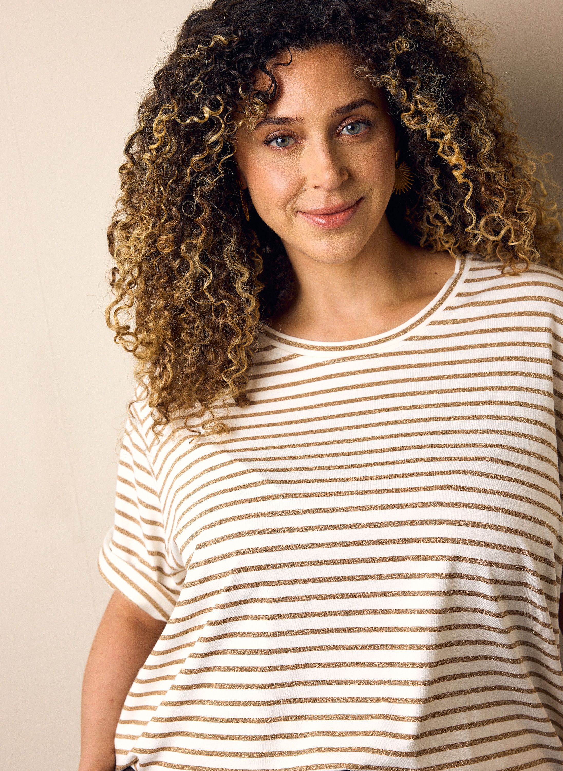 Norah Shirt met goudkleurige strepen gold multicolor 219050-198-34