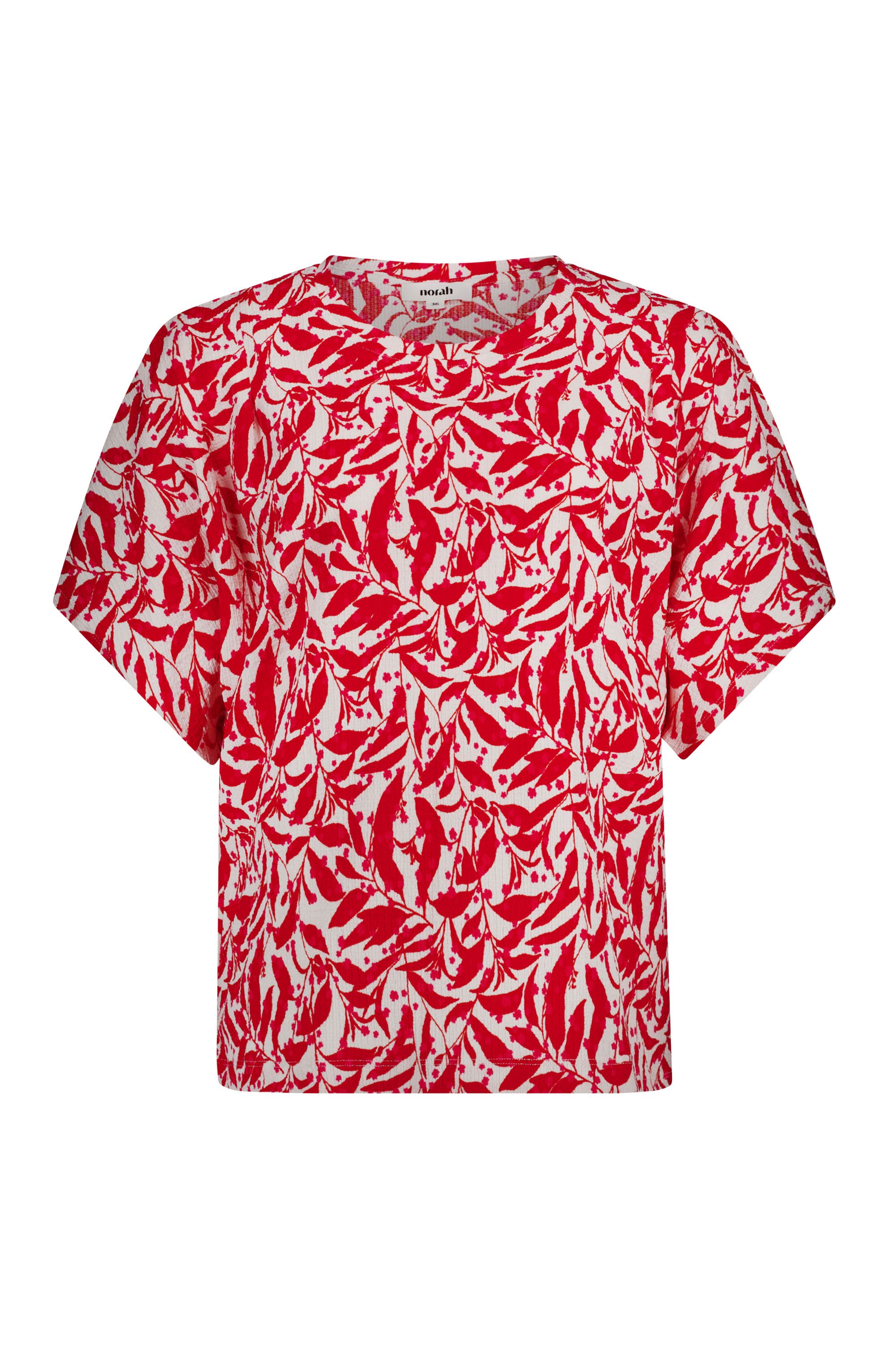 Norah Rood shirt met grafische print red/ecru 219064-641