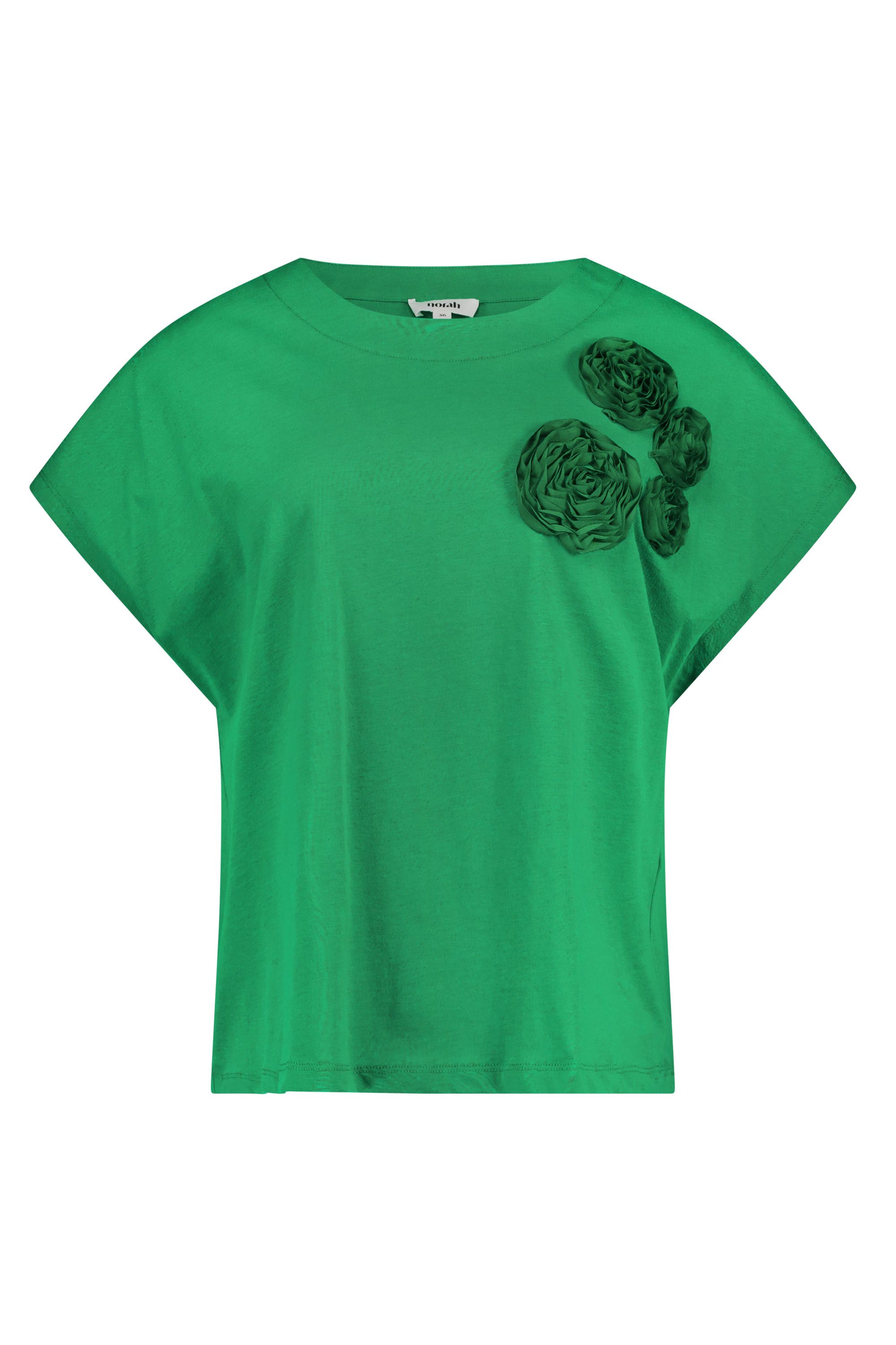 Norah Groen shirt met bloemen green 219065-500-34