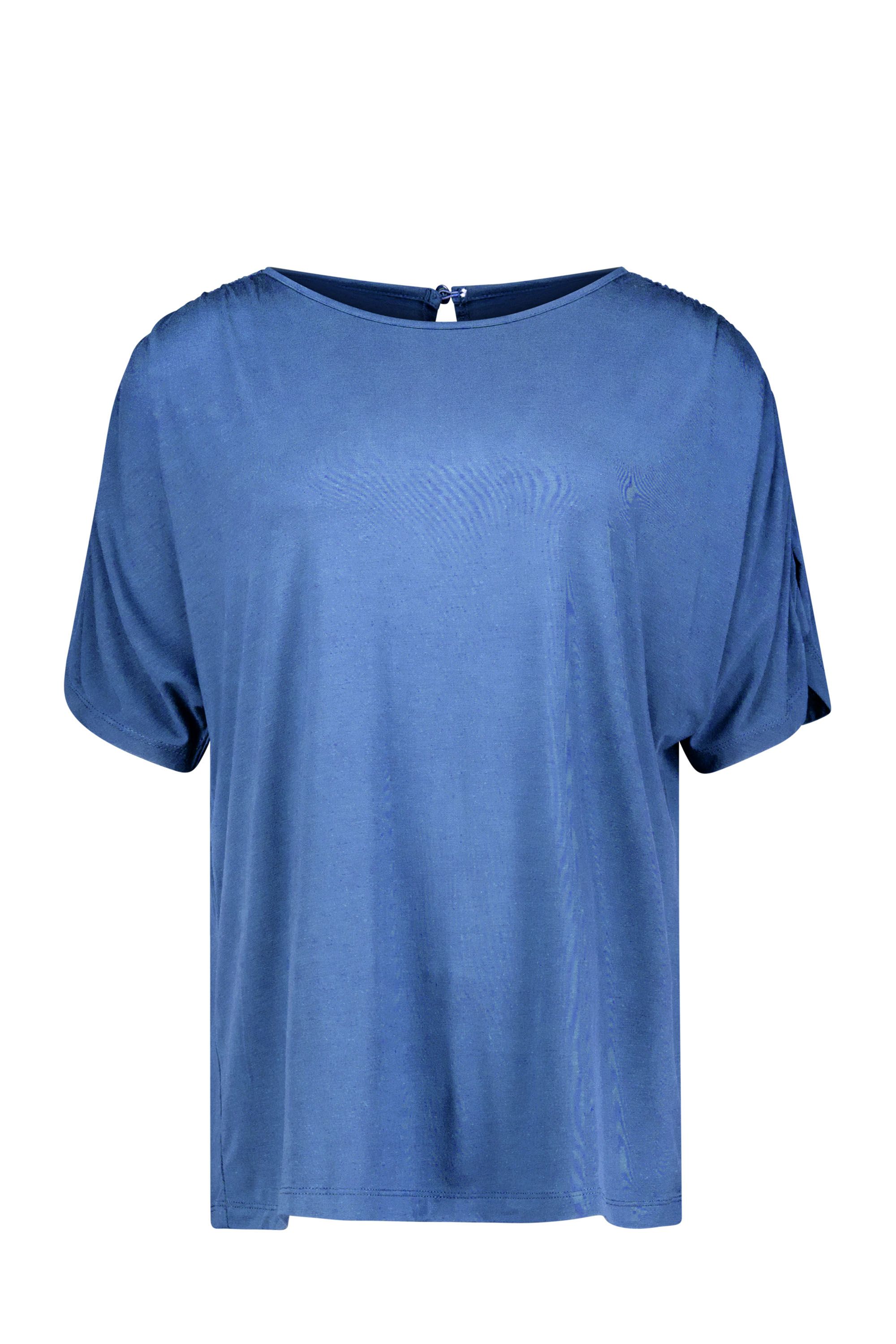 Norah Blauw shirt met geplooide mouwen sky blue 219068-404