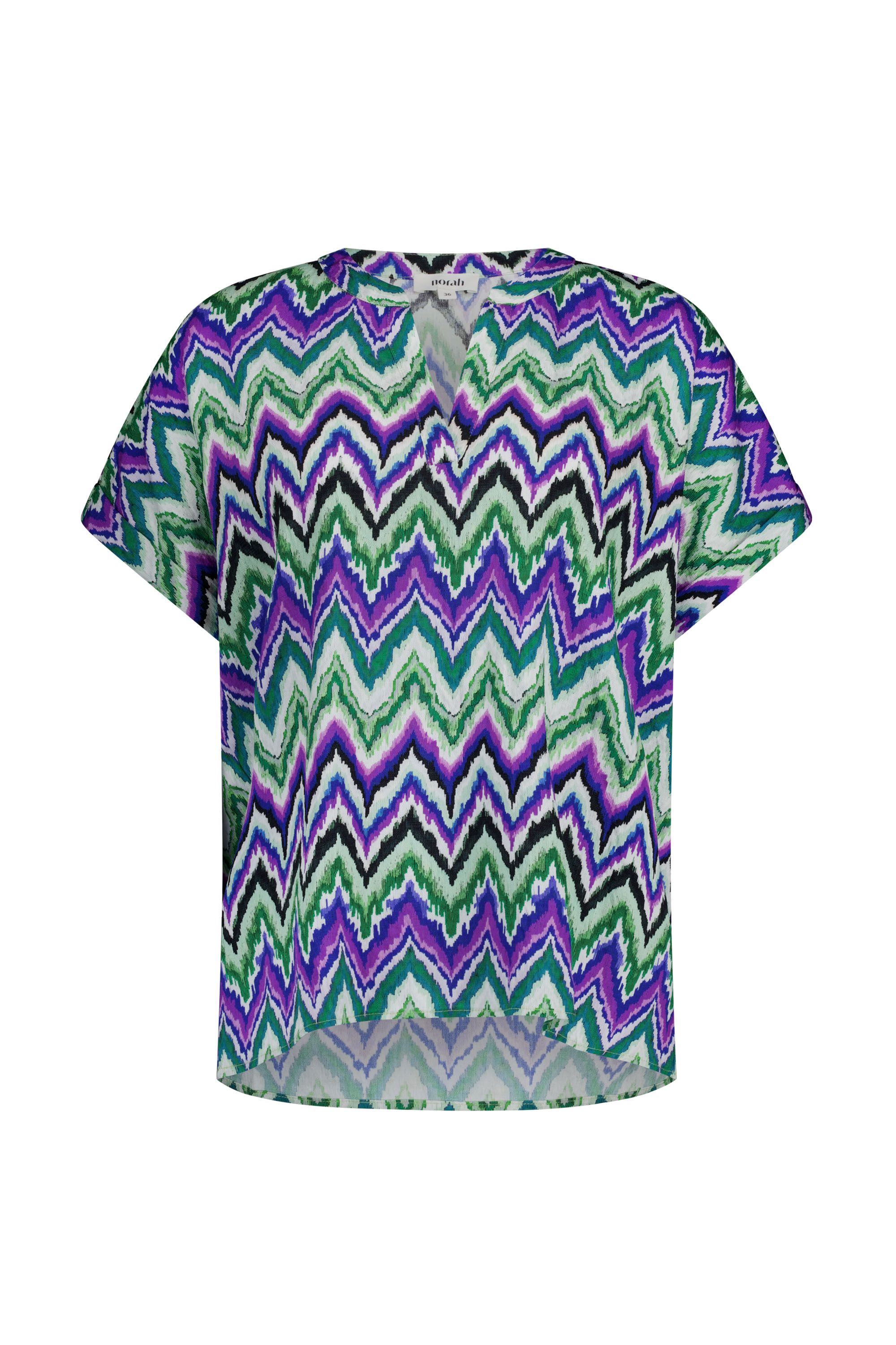 Norah Kleurrijk shirt met zigzagpatroon purple multicolor 219074-820