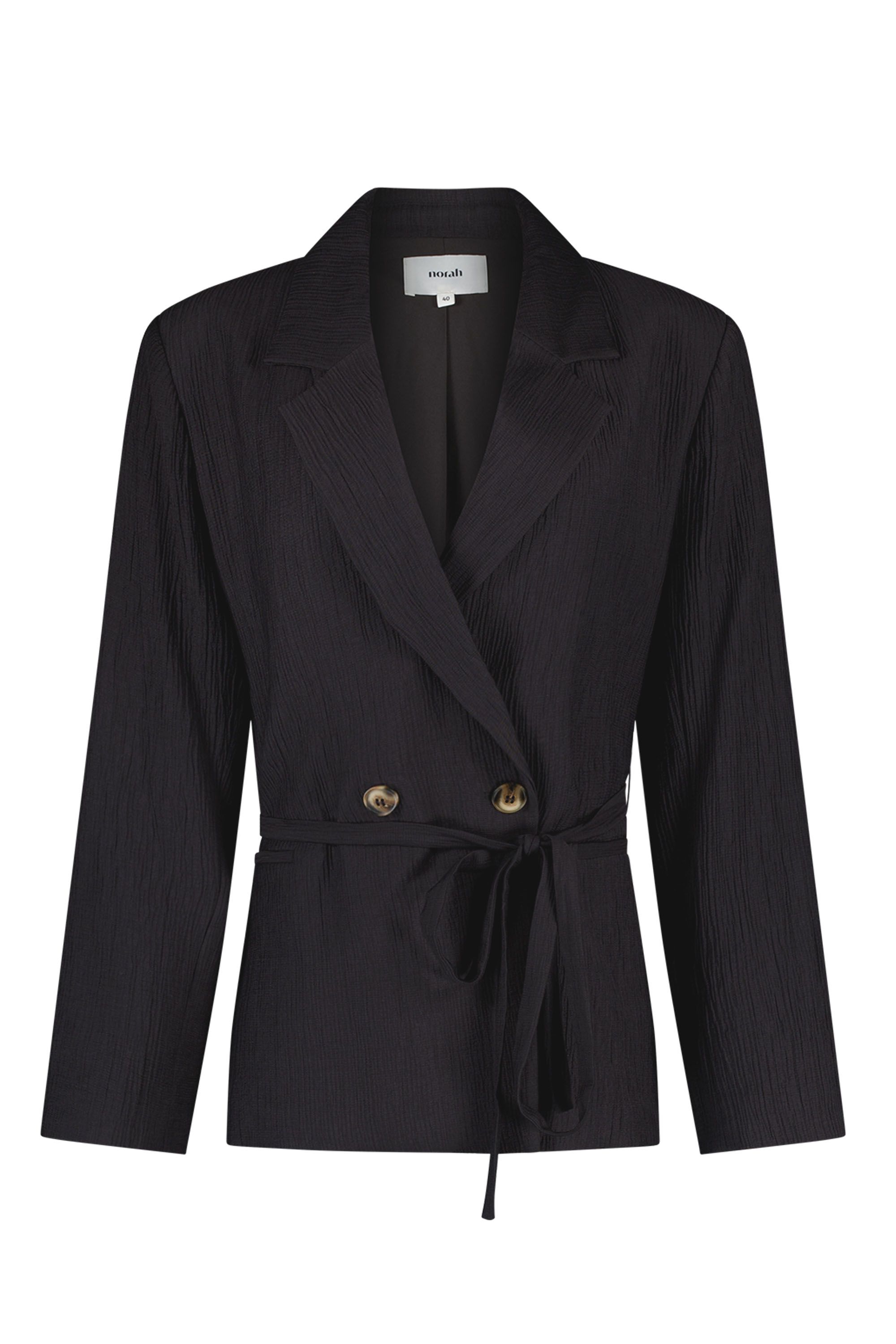 Norah Zwarte blazer met ceintuur black 219077-001