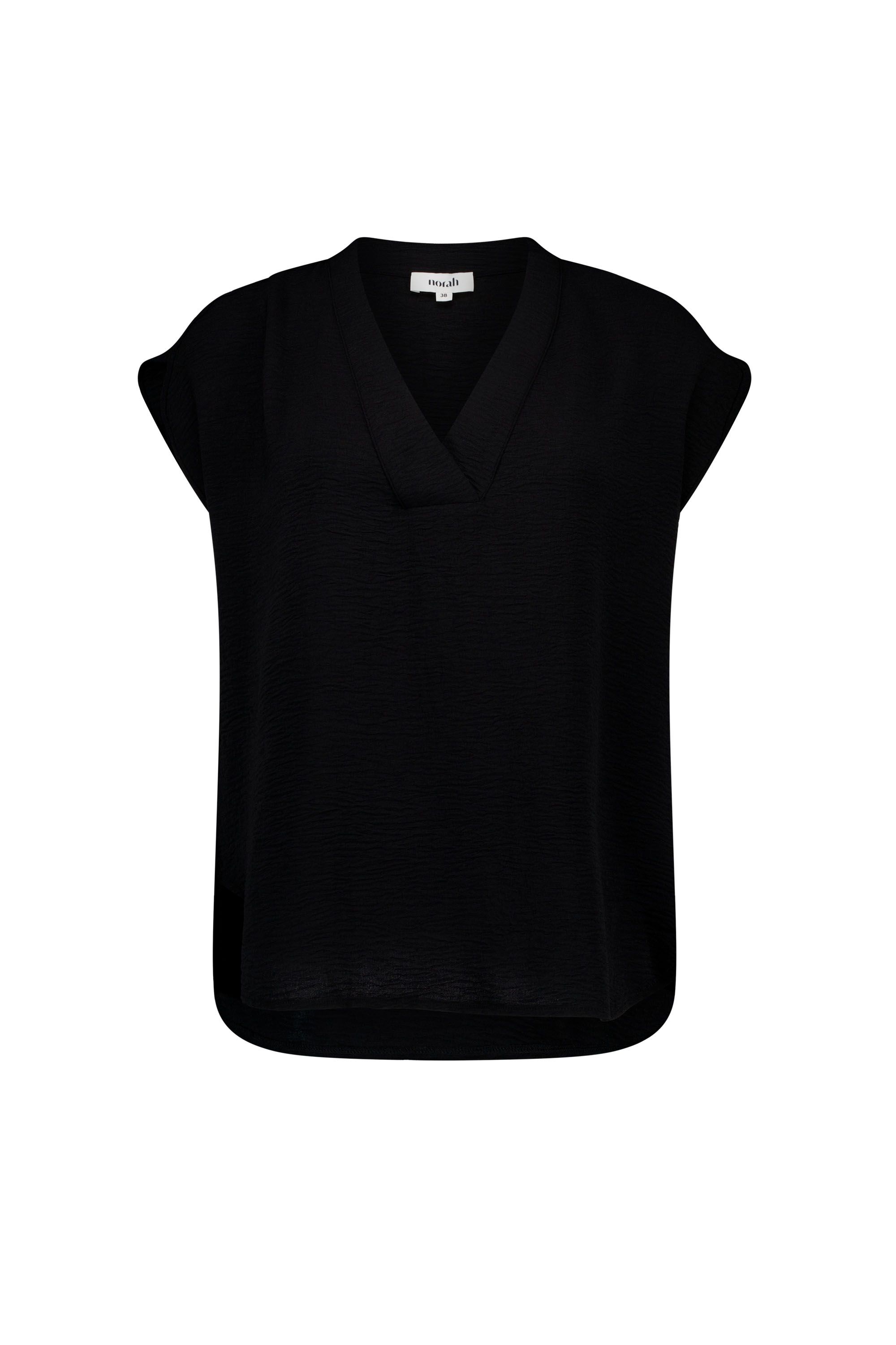 Norah Zwarte blouse met V-hals black 219090-001