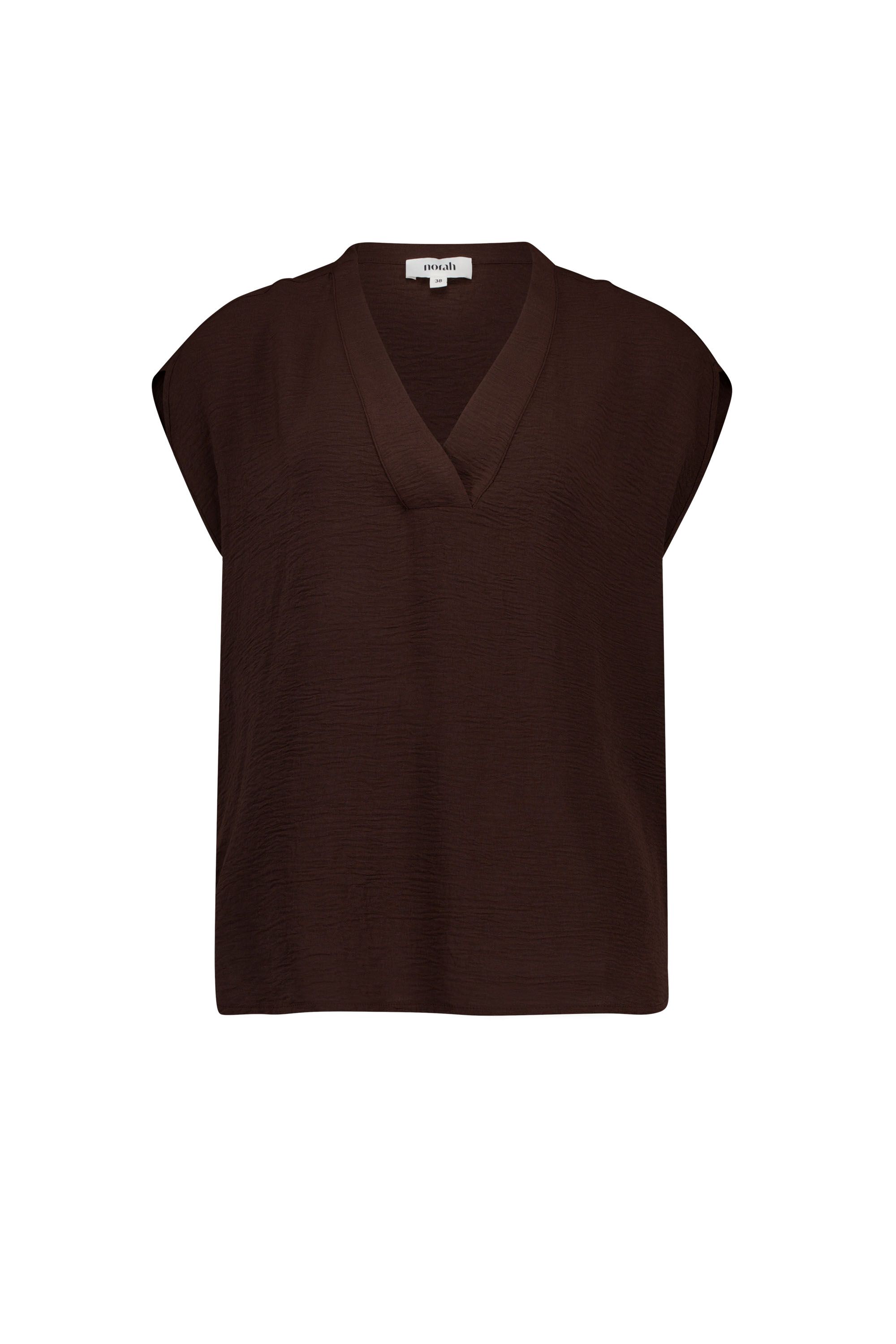 Norah Bruine blouse met V-hals brown 219090-200