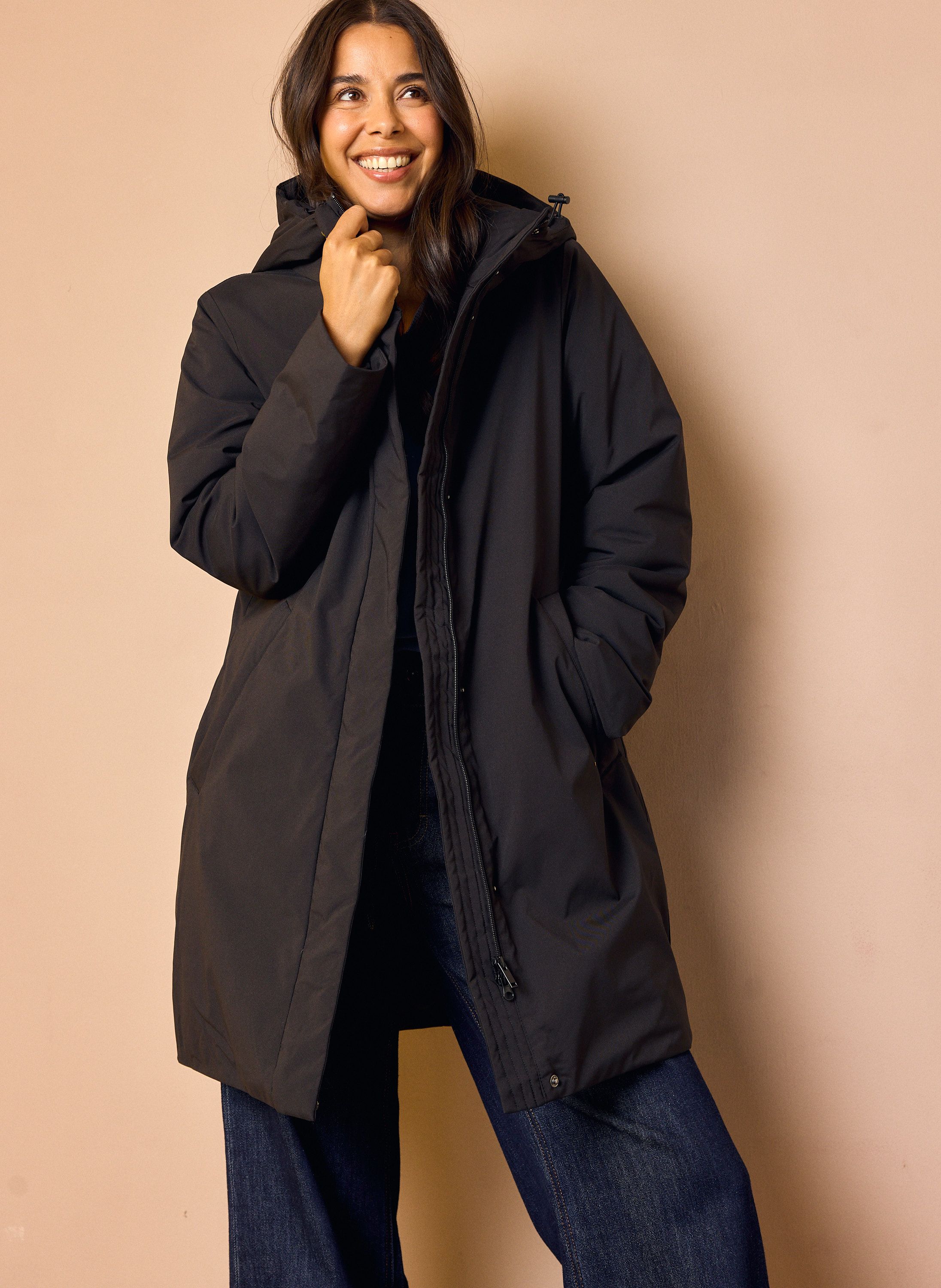 Norah Zwarte parka jas met capuchon black 219095-001