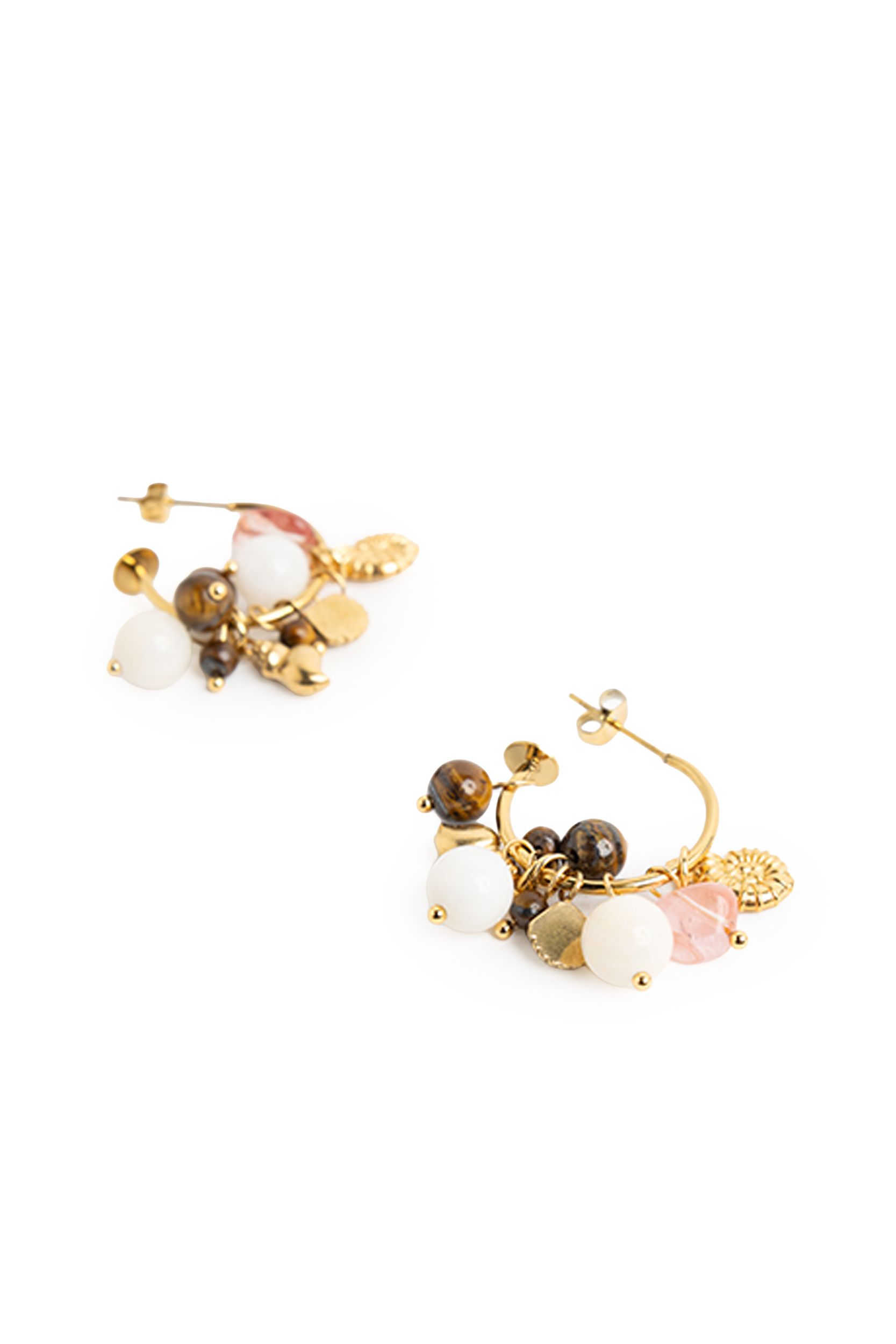 Norah Goudkleurige oorbellen met kralen gold multicolor 219116-198-ONE