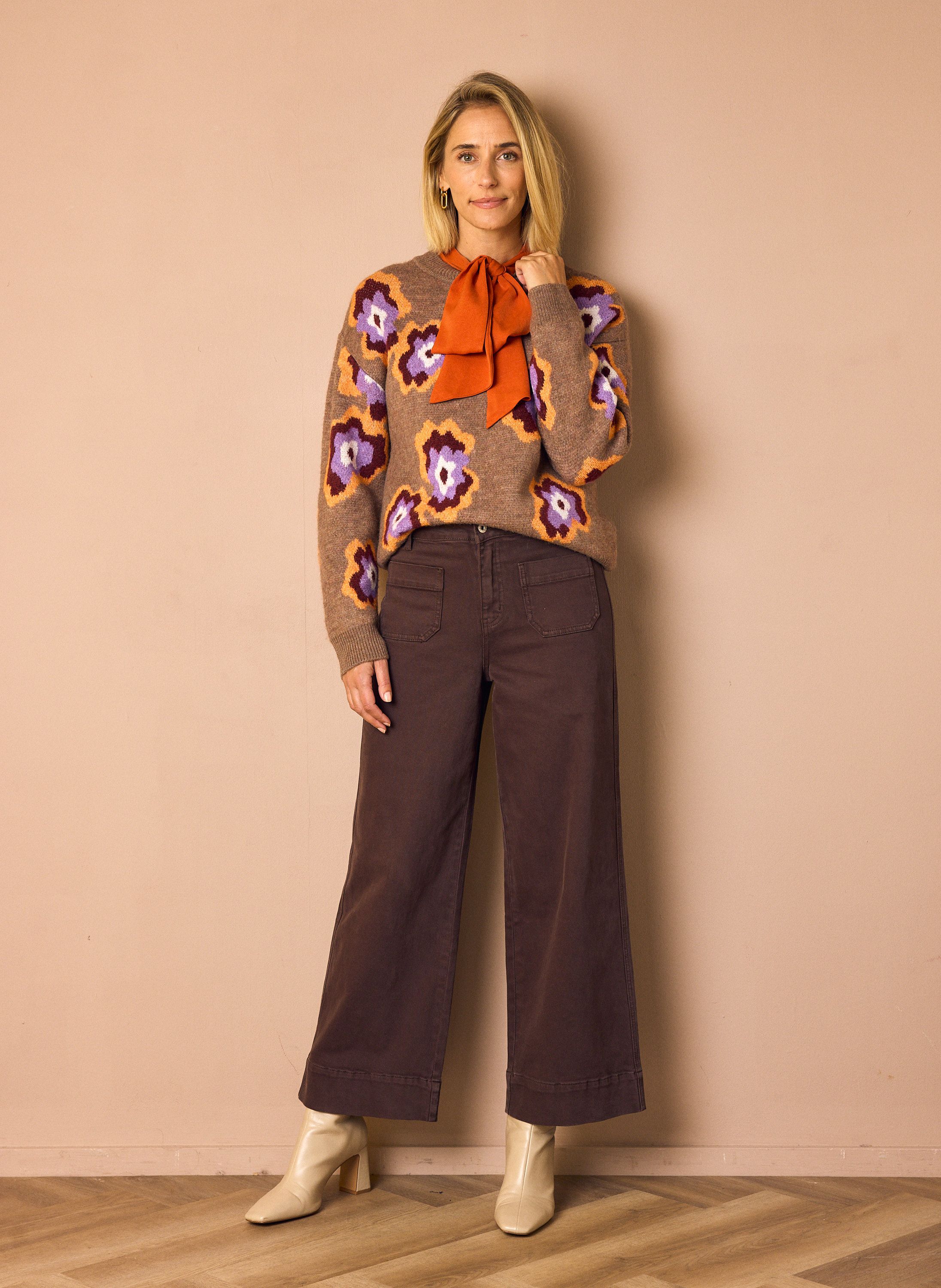 Norah Pien jeans | Wide | Bruin | L30 dark brown 219119-299-34