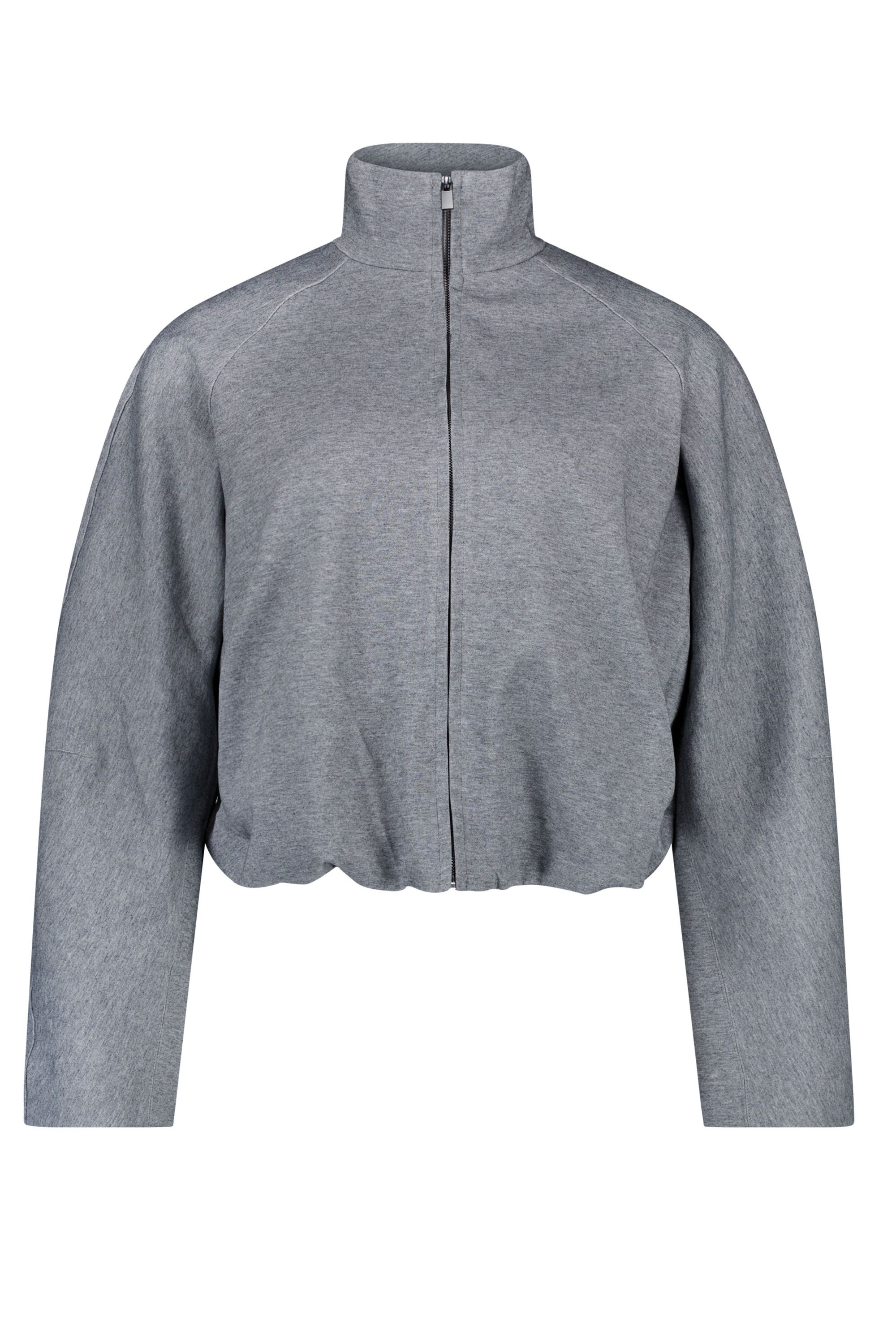 Norah Grijs vest met hoge kraag grey melange 219121-050