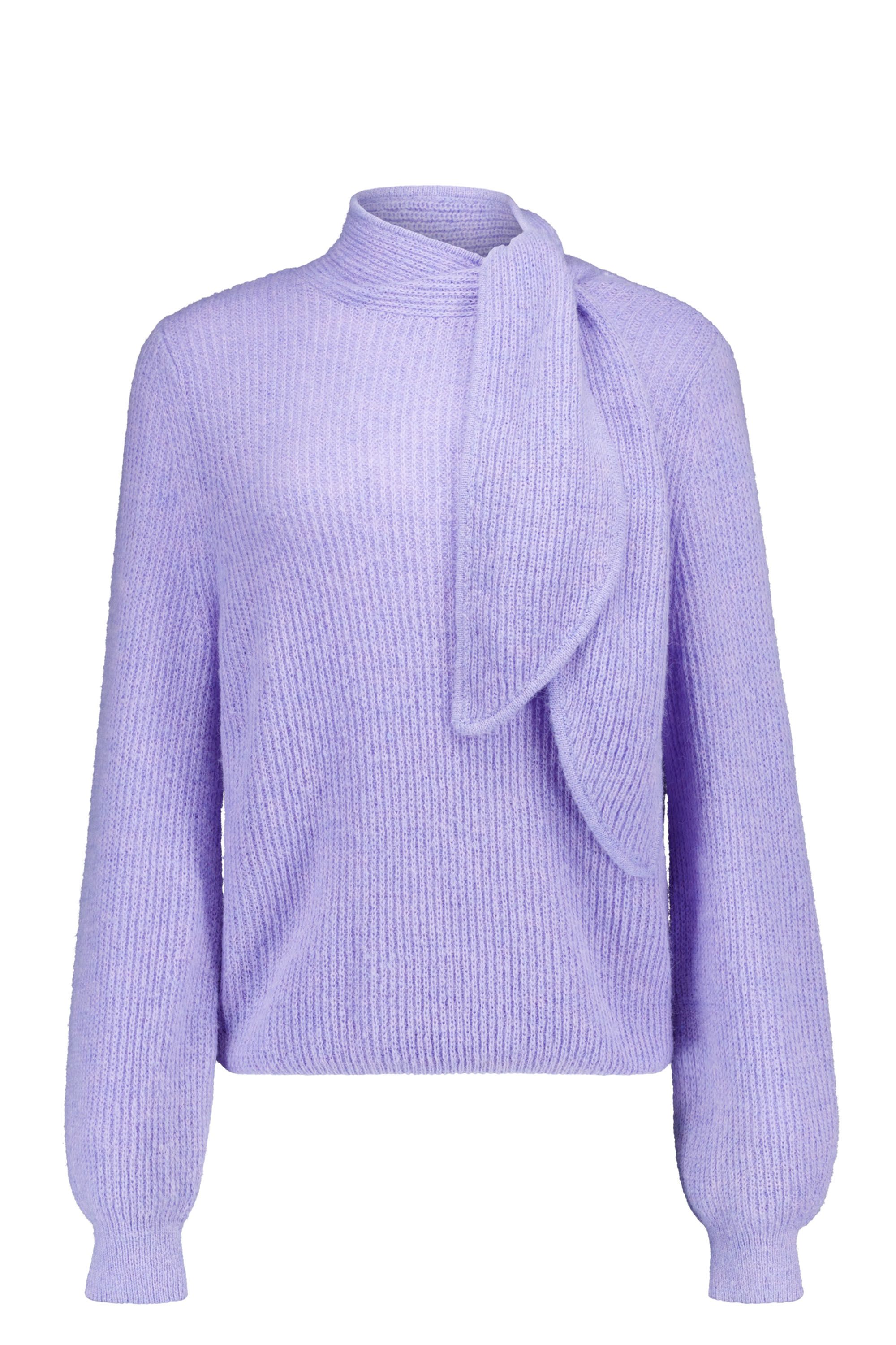 Norah Paarse gebreide trui met sjaaltje lilac 219125-802