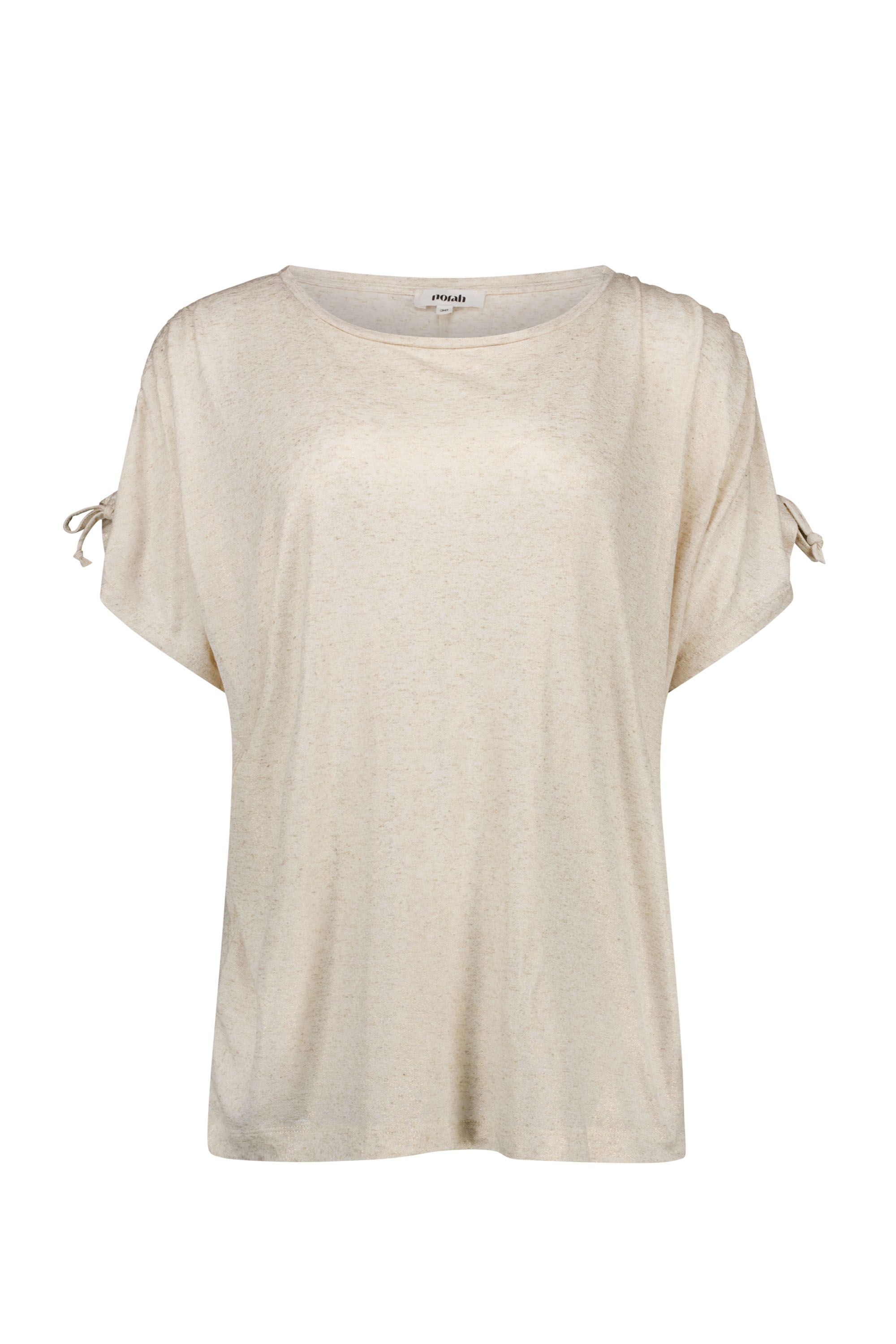 Norah Zandkleurig shirt met geplooide mouwen light sand 219135-111