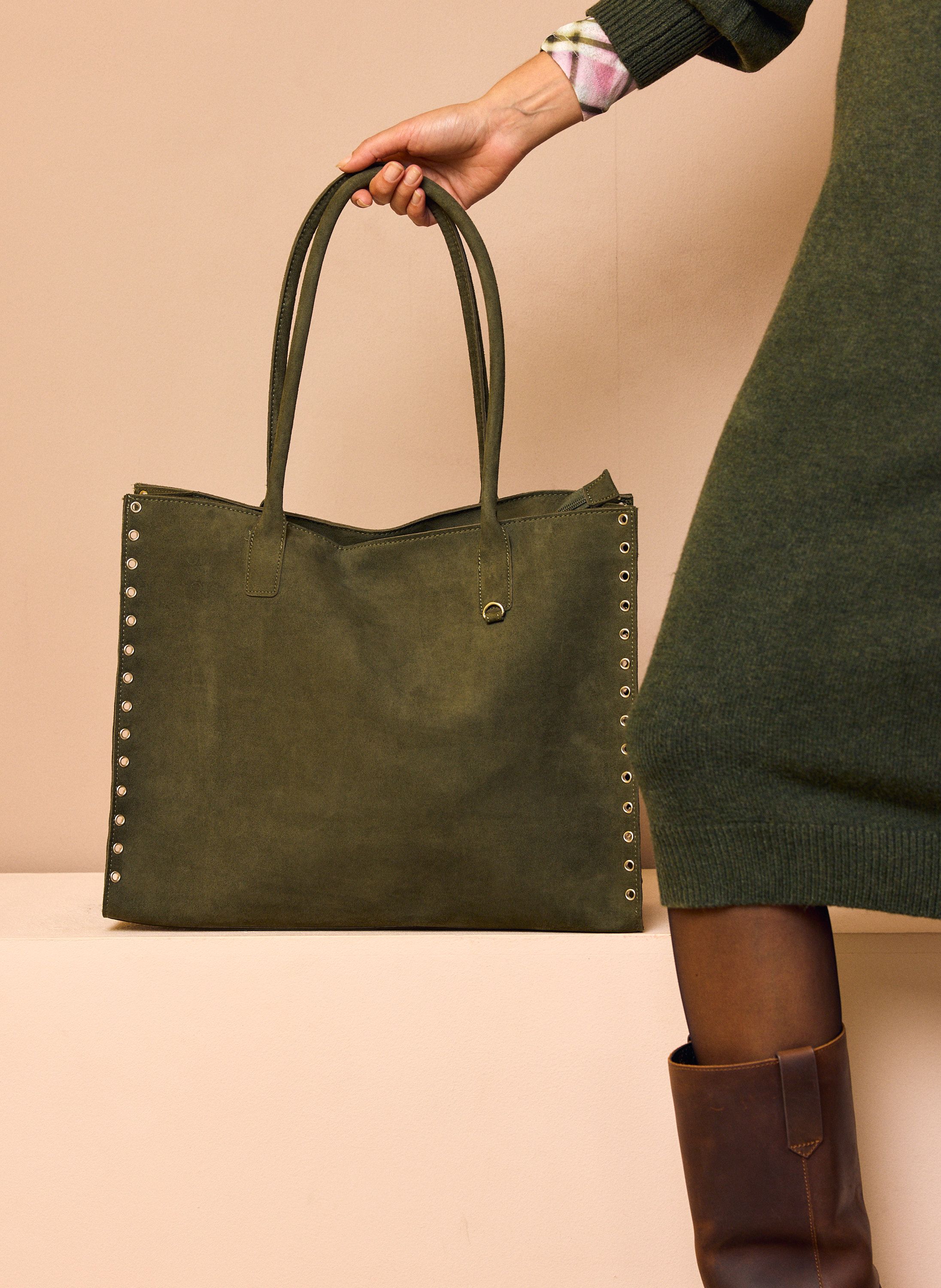 Norah Groene leren shopper green 219139-500