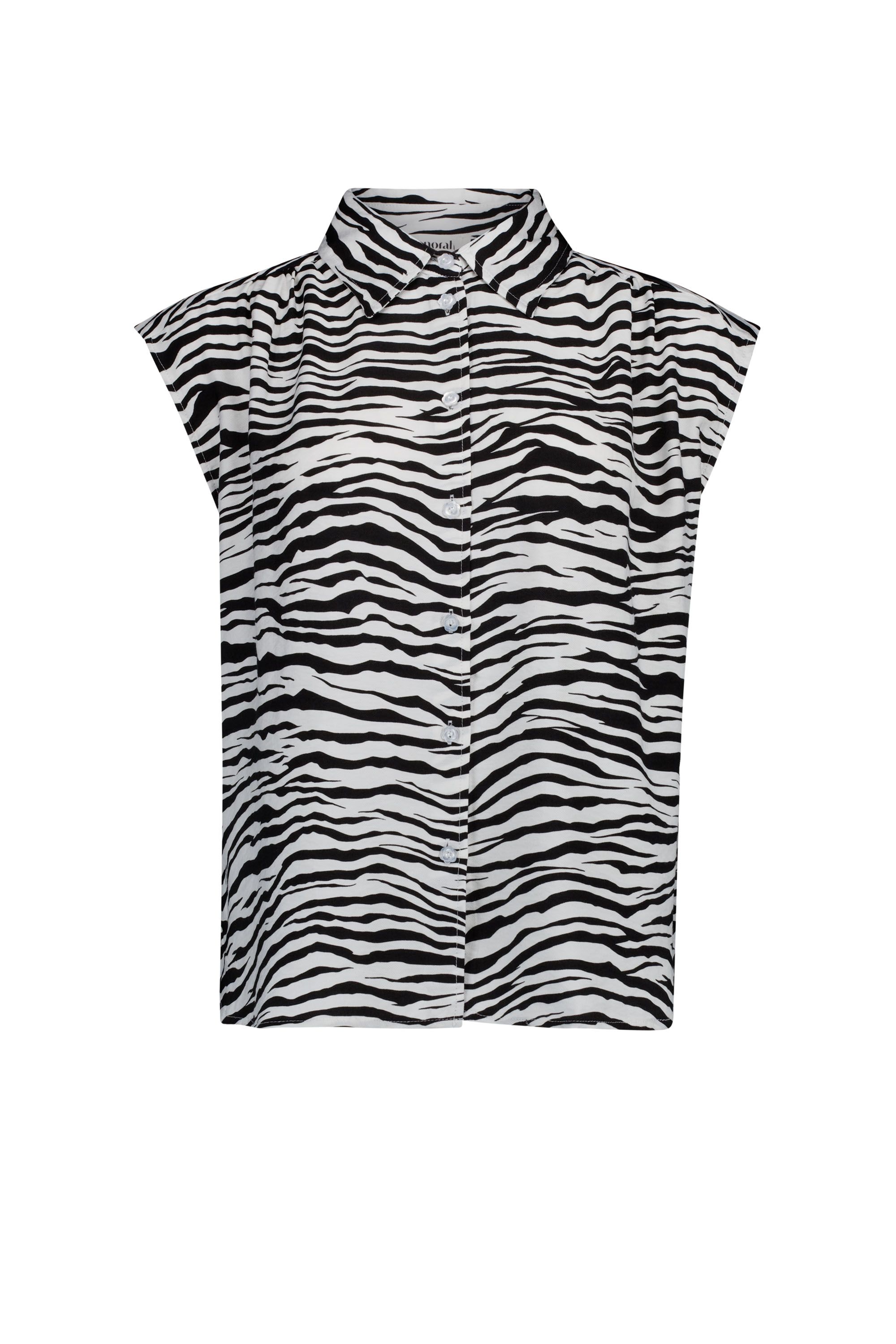 Norah Zwart/witte blouse met zebraprint black/white 219140-031