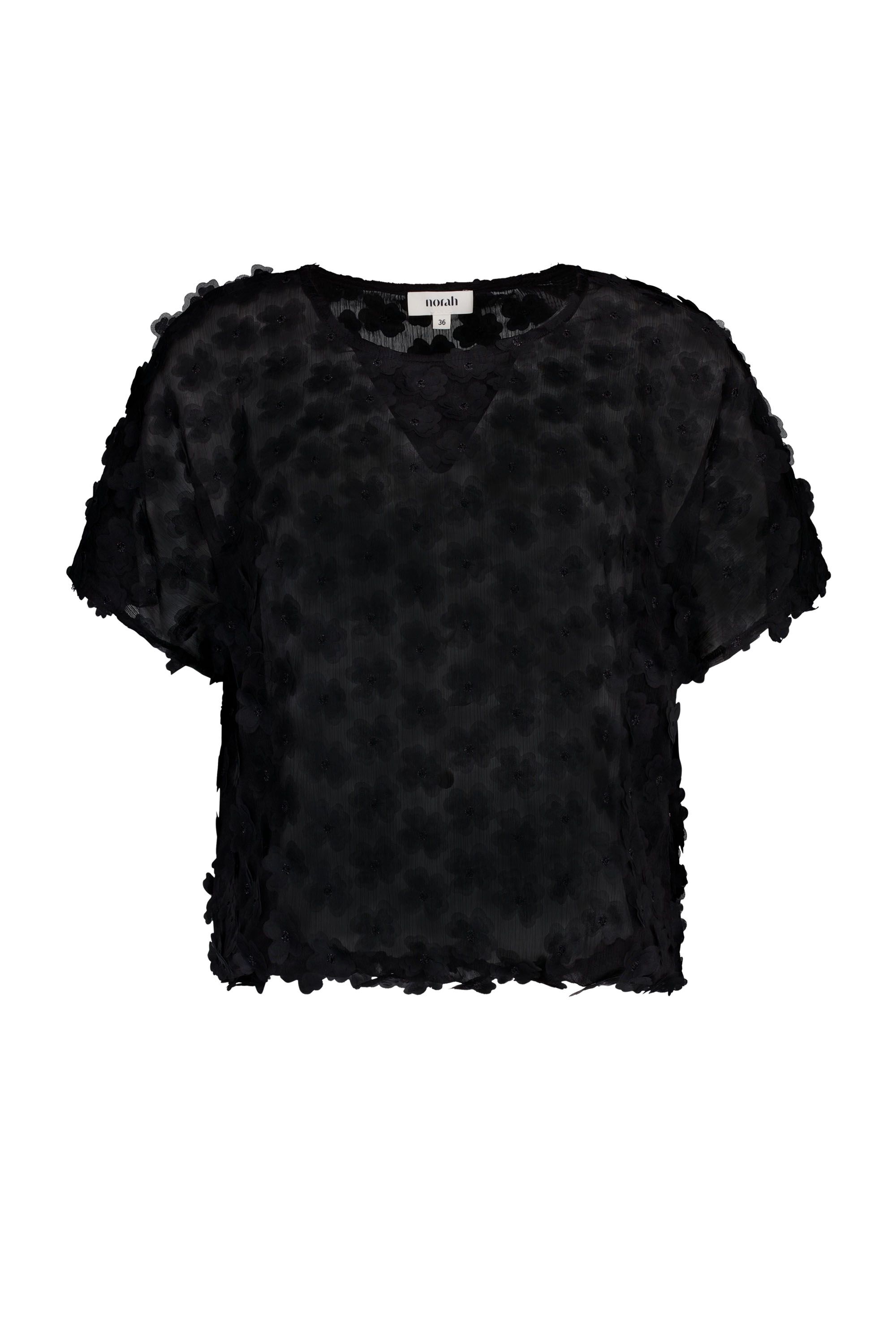 Norah Zwarte top met bloemen black 219141-001
