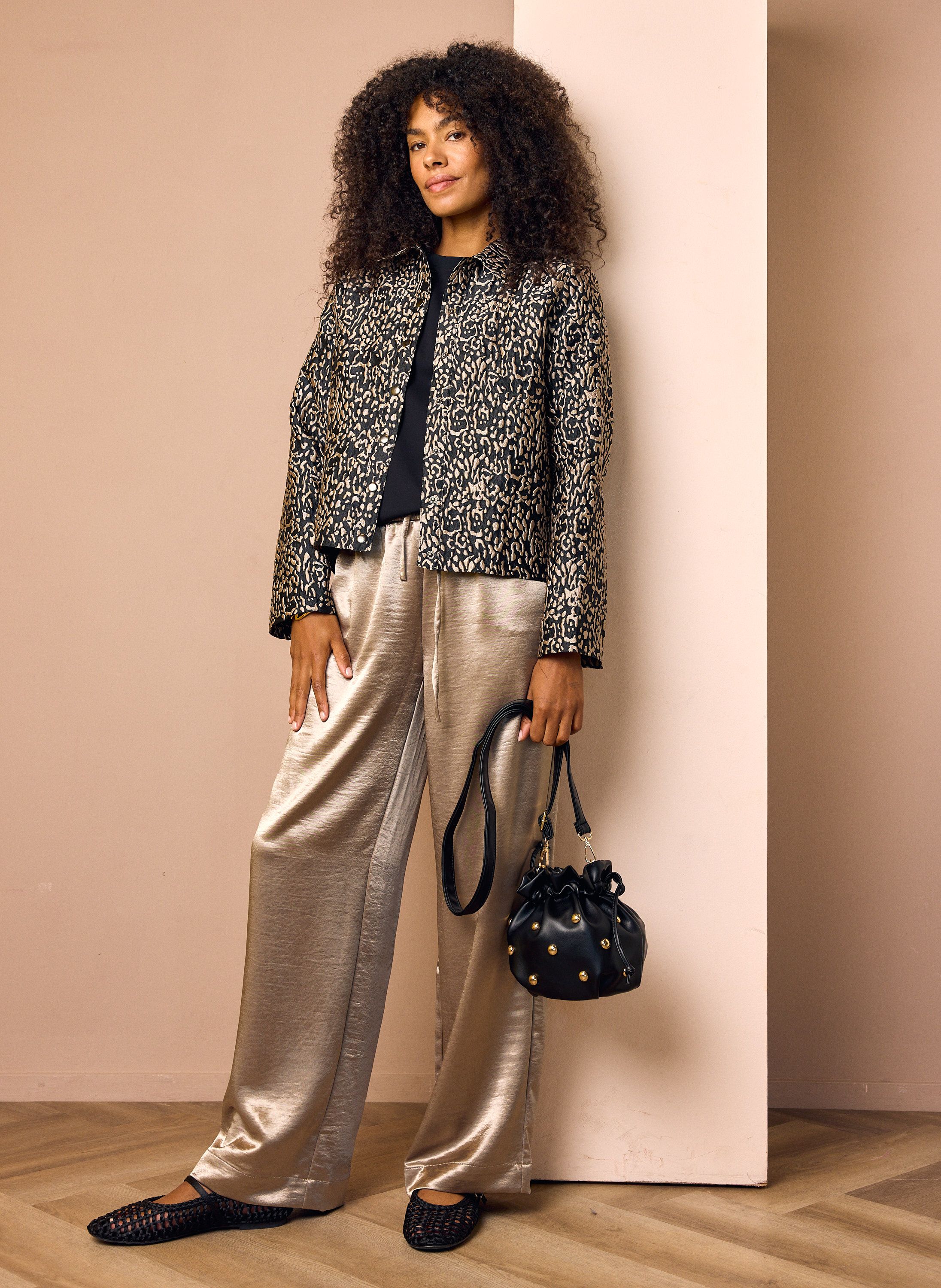 Norah Wide fit broek | Champagnekleurig champagne 219147-103