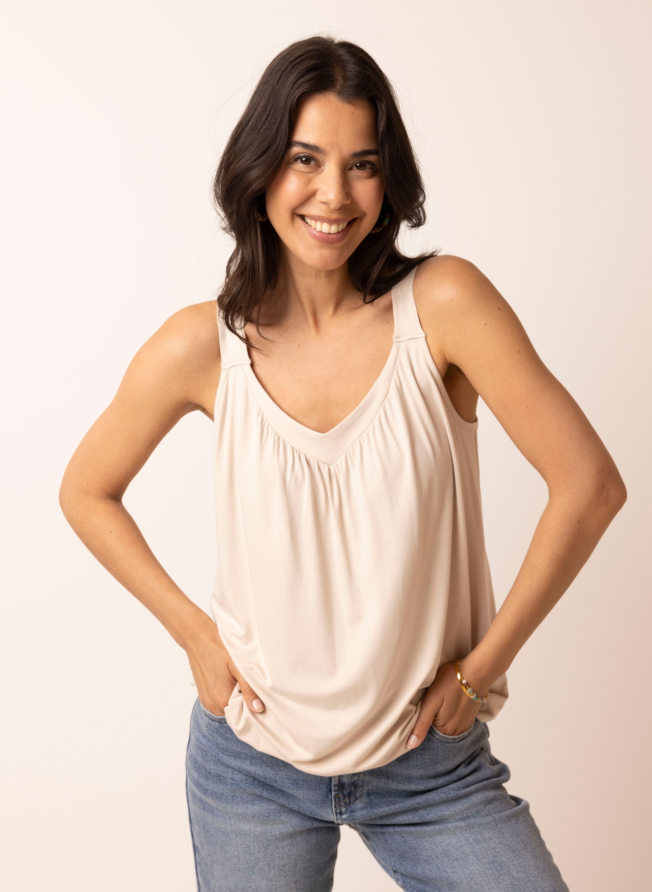 Norah Mara top zandkleurig light sand 219162-111-48