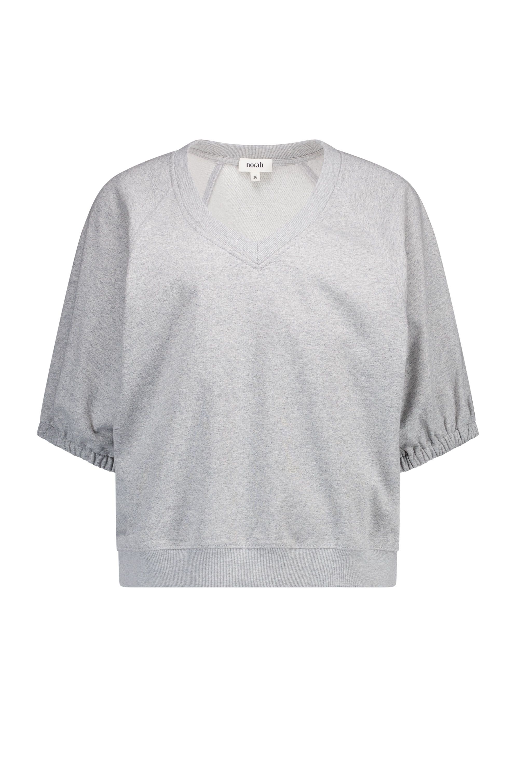 Norah Grijze sweater met V-hals grey melange 219169-050