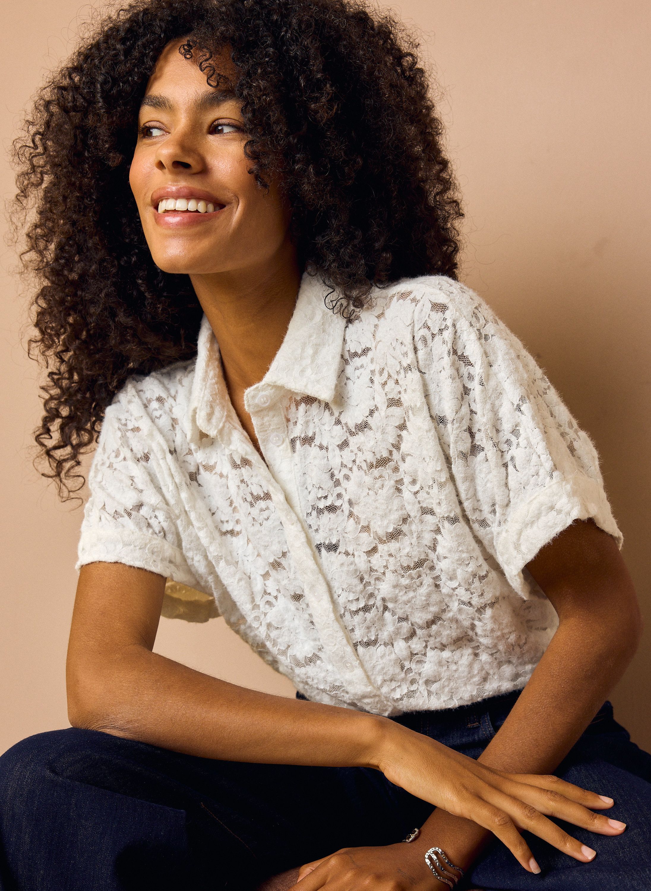 Norah Witte kanten blouse  white 219172-100