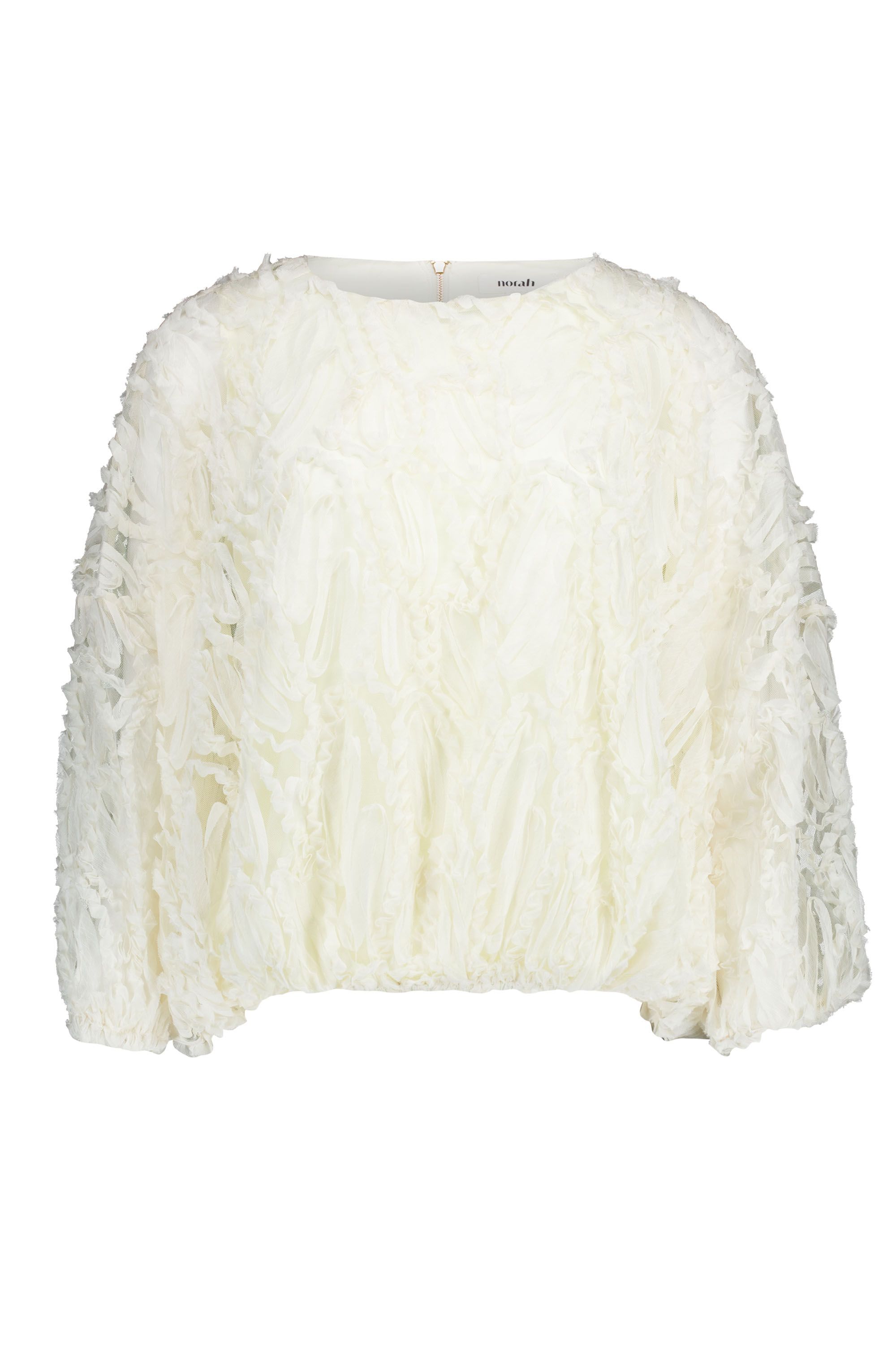 Norah Ecru blouse met mesh ecru 219177-102