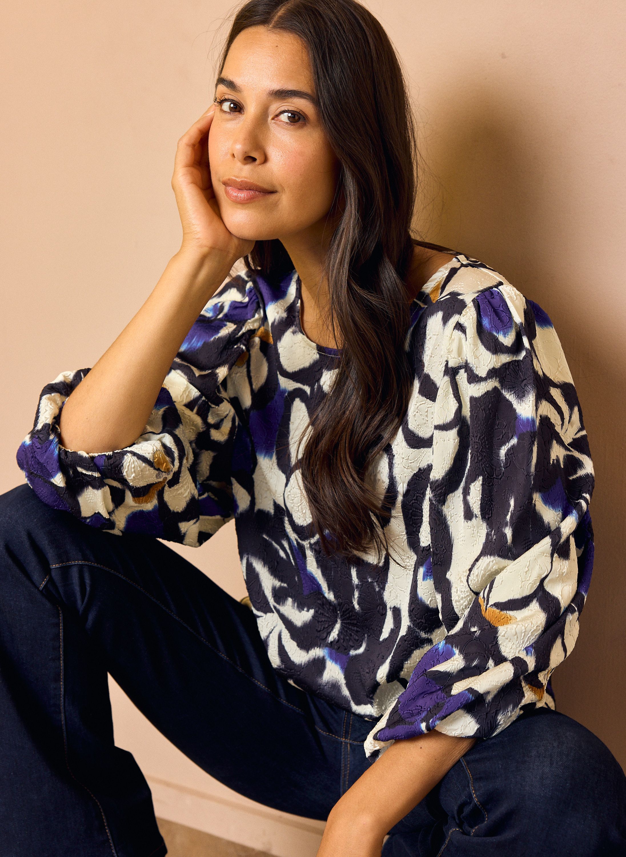 Norah Blouse ecru multicolor 219179-122