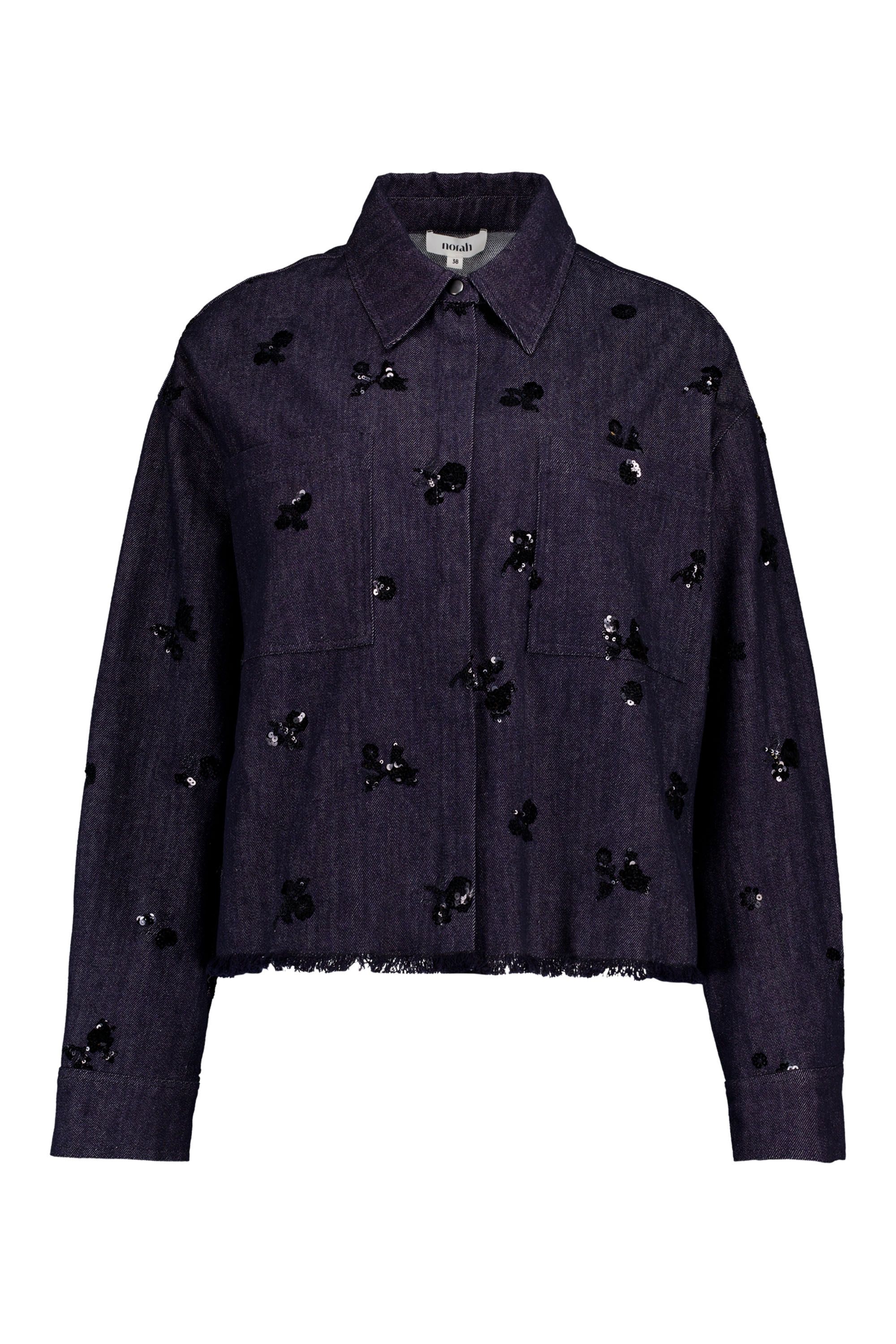 Norah Zwarte denim blouse black denim 219180-488
