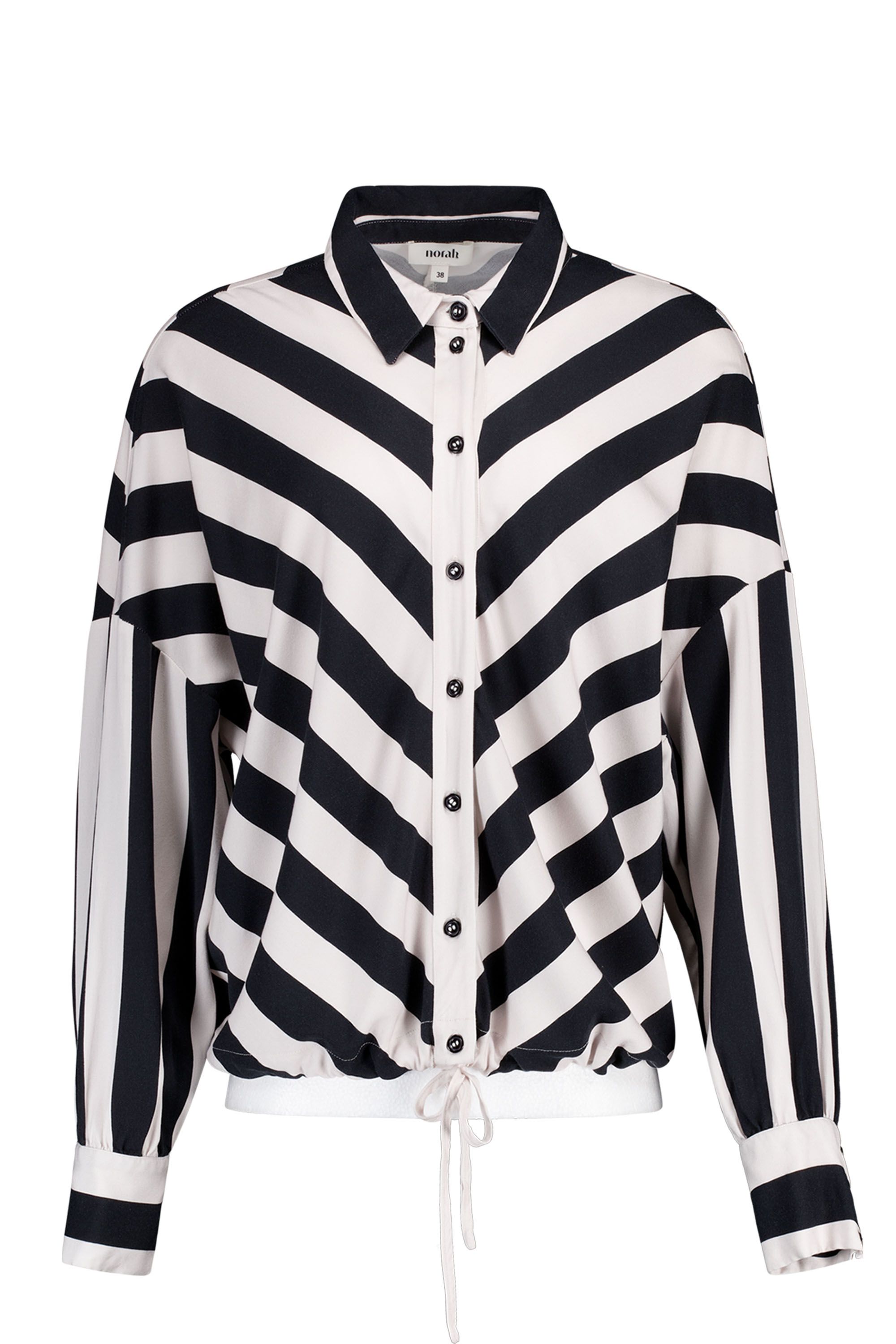 Norah Zwart/ecru gestreepte blouse black/ecru 219181-041