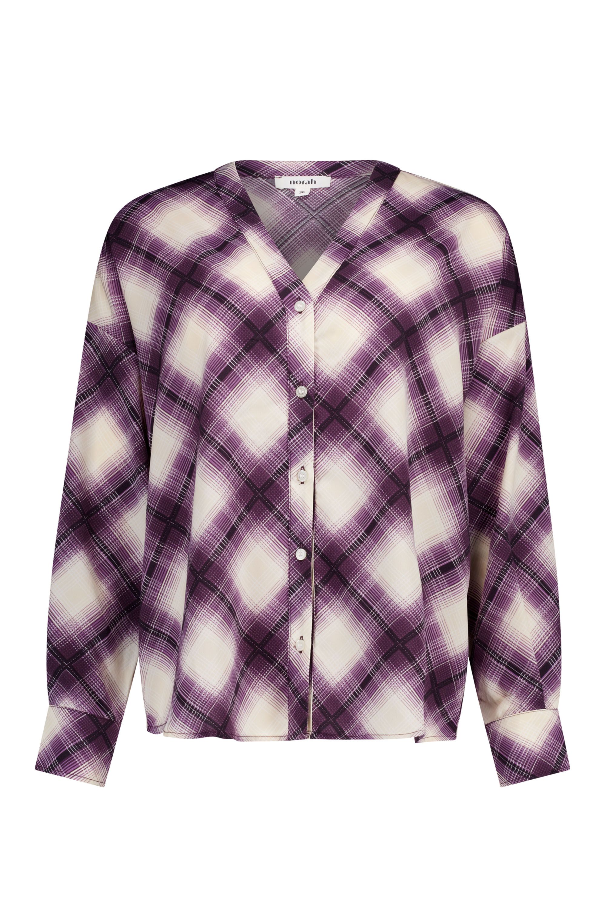 Norah Paarse geruite blouse purple multicolor 219182-820