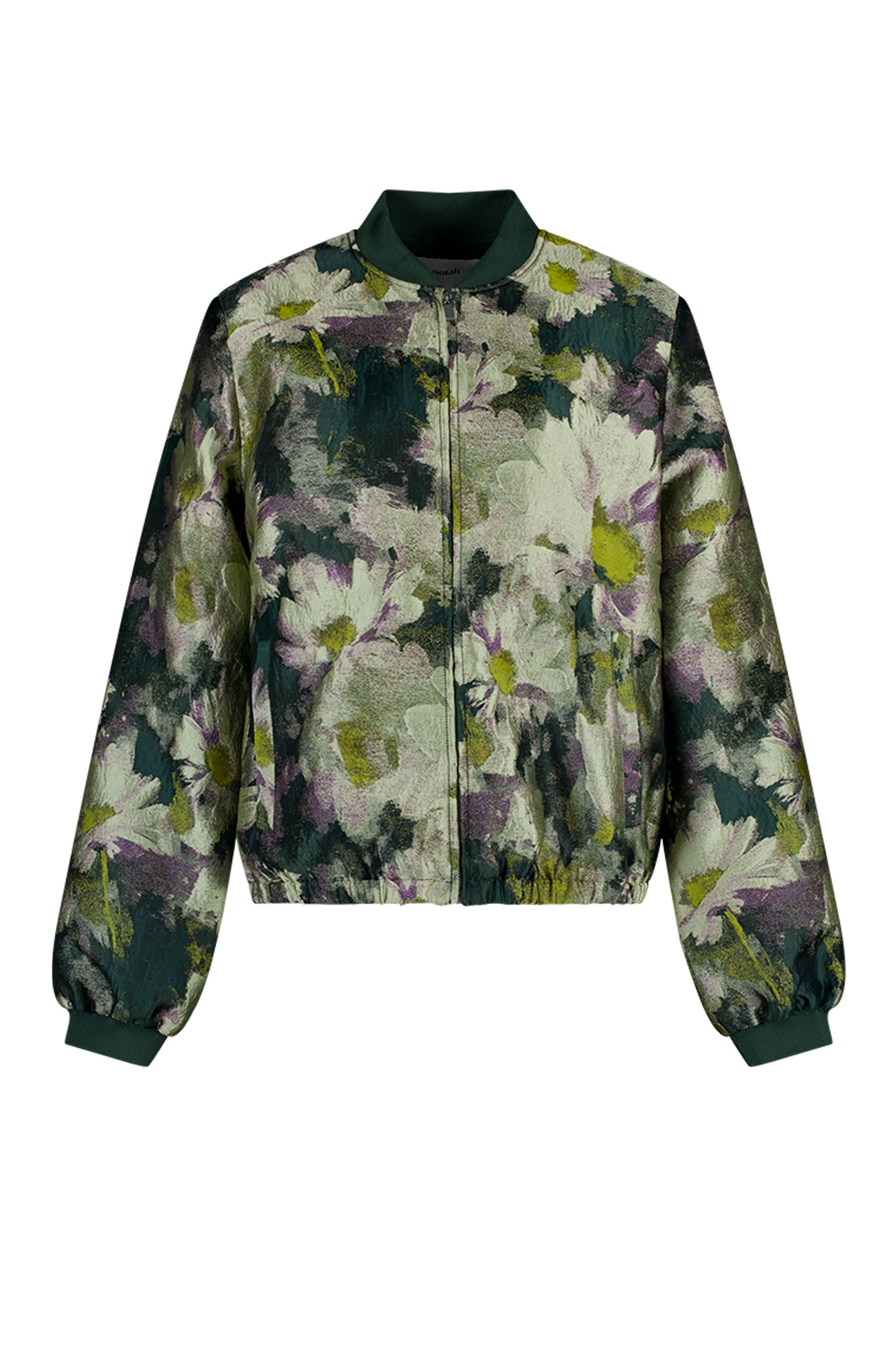 Norah Groene bomberjas met bloemen green multicolor 219184-520