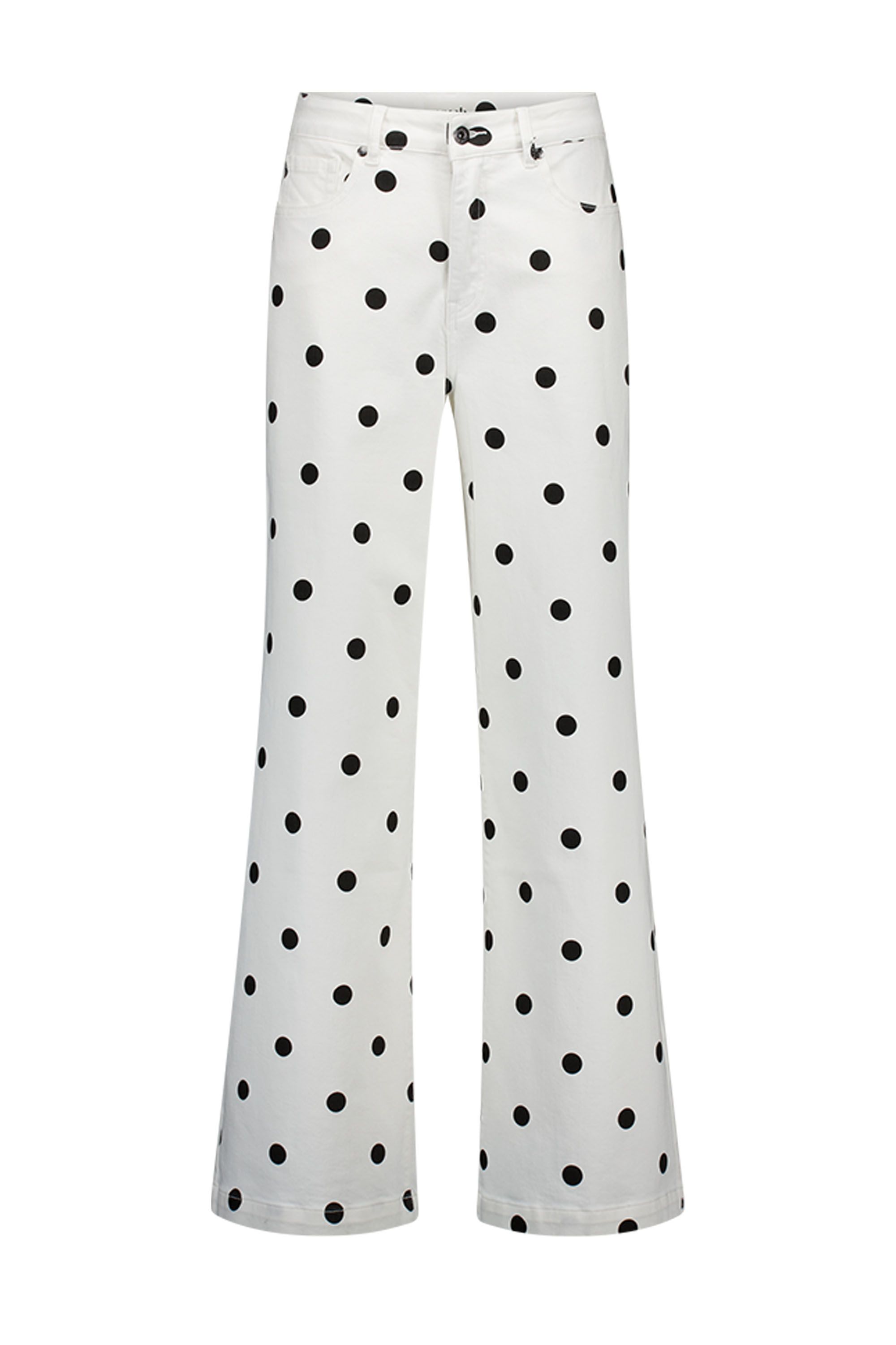 Norah Wide fit broek | Zwart/wit | Polkadot | L32 white/black 219192-131