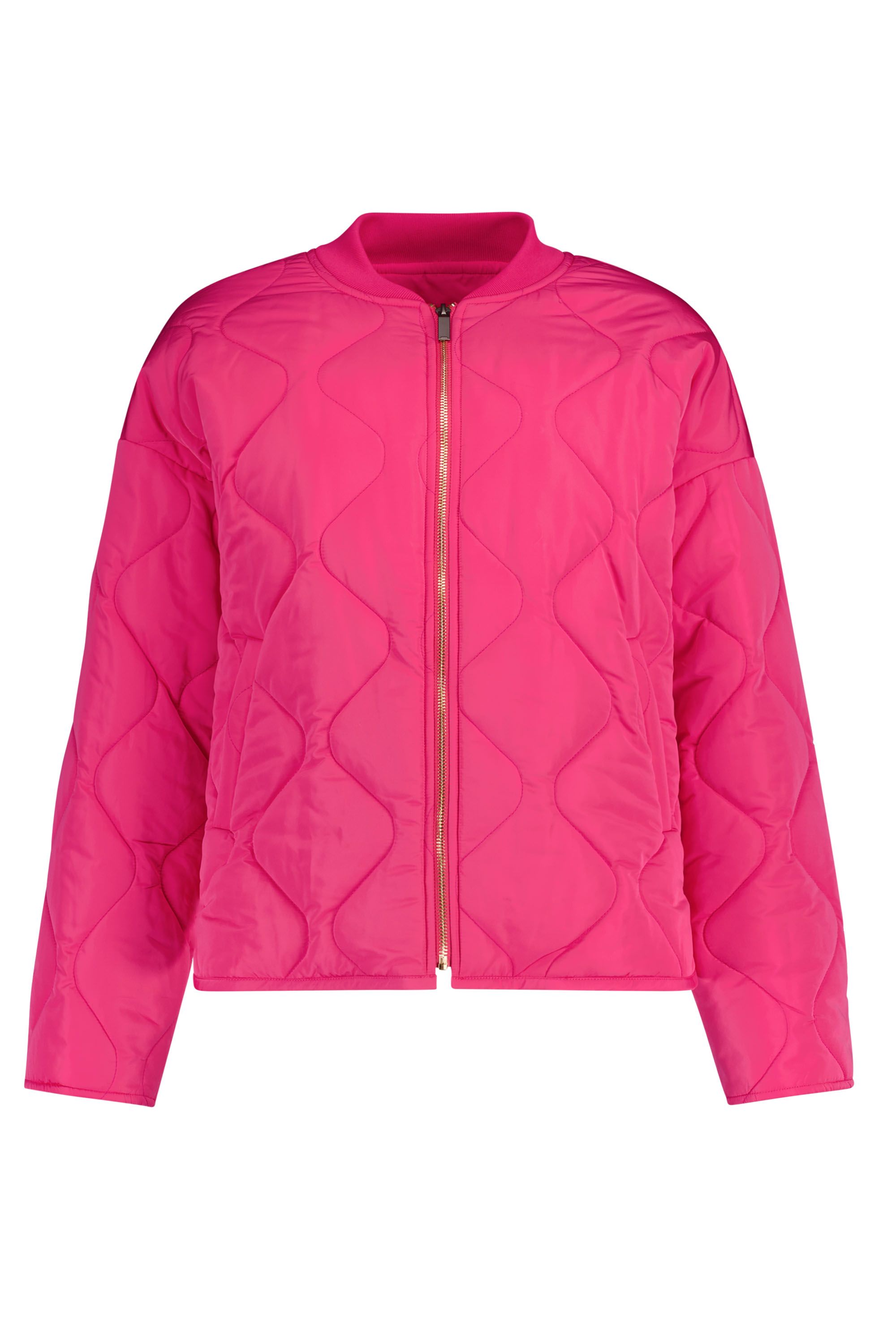 Roze jas met golvend stiksel
