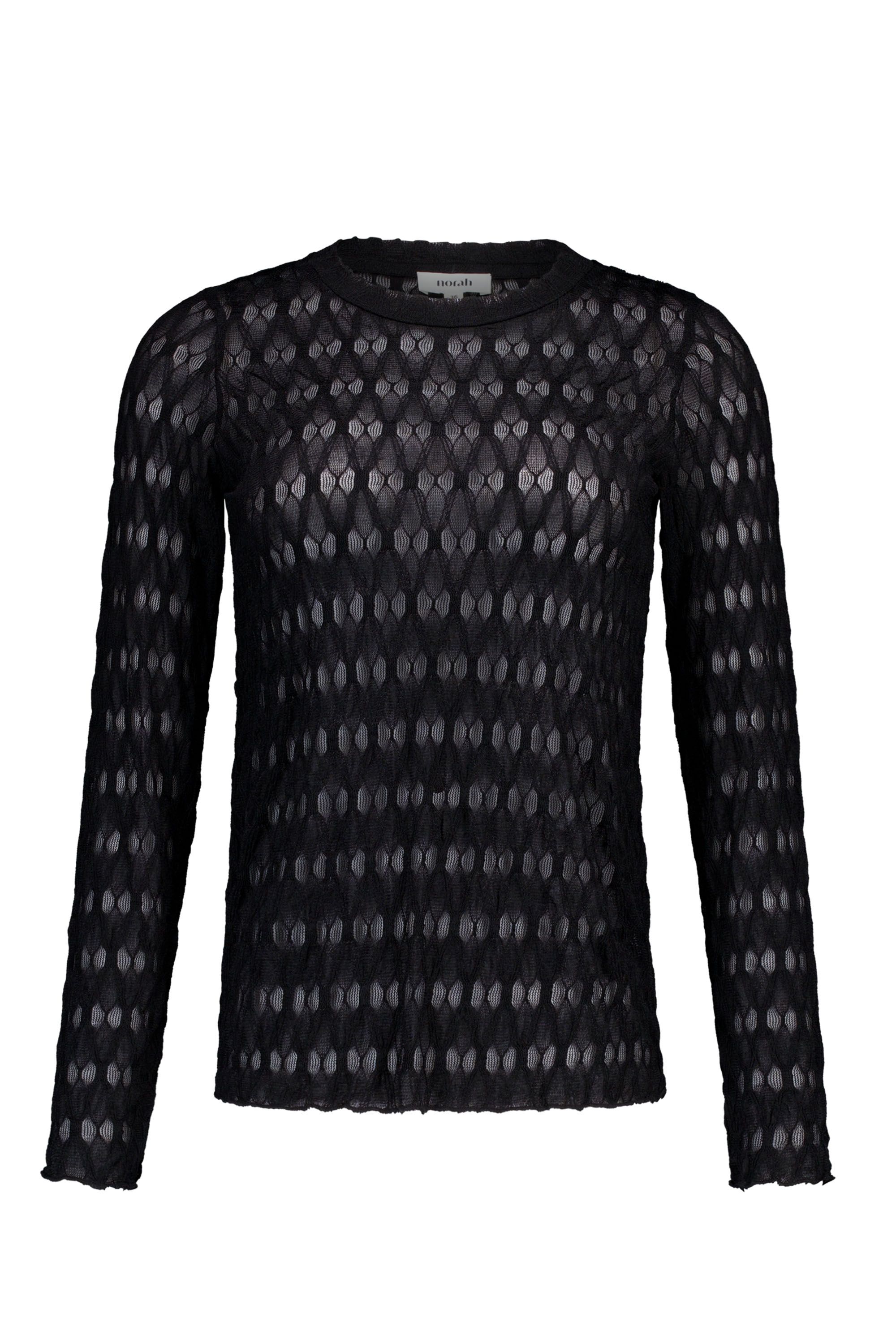 Norah Zwarte mesh top black 219204-001