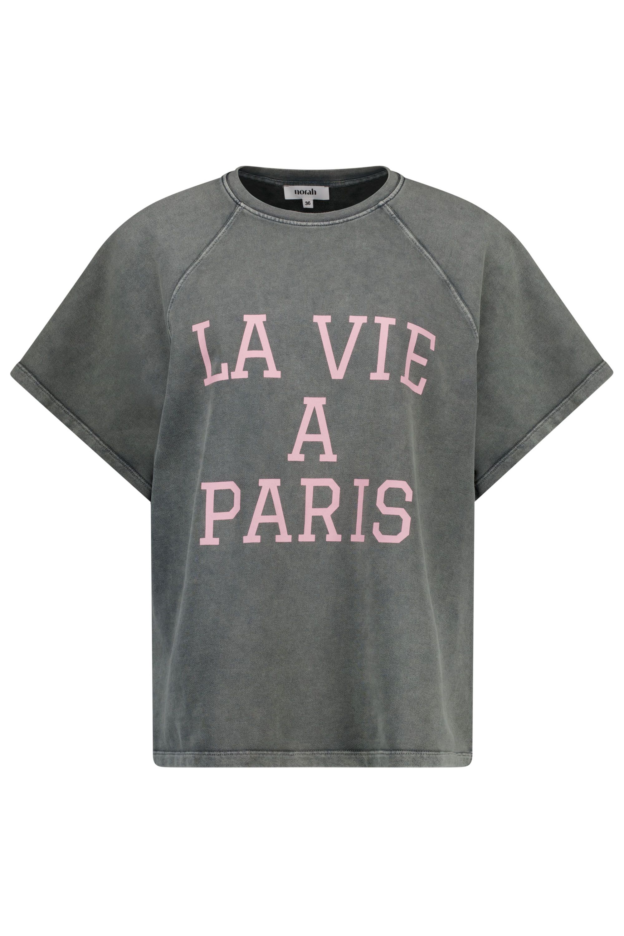 Norah Grijs shirt "La vie a Paris" grey melange 219210-050