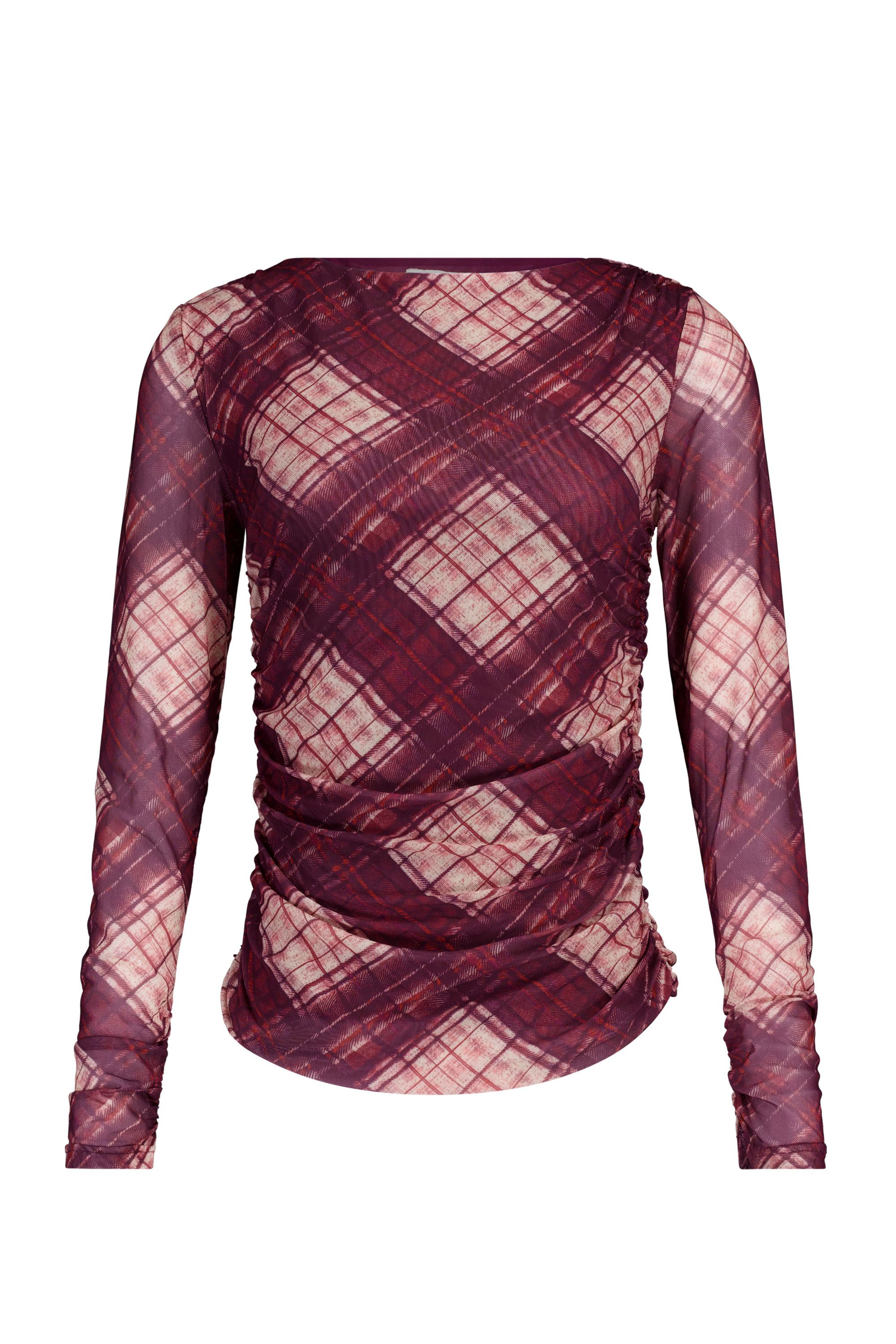 Norah Paars shirt met grafische print mauve multicolor 219214-808
