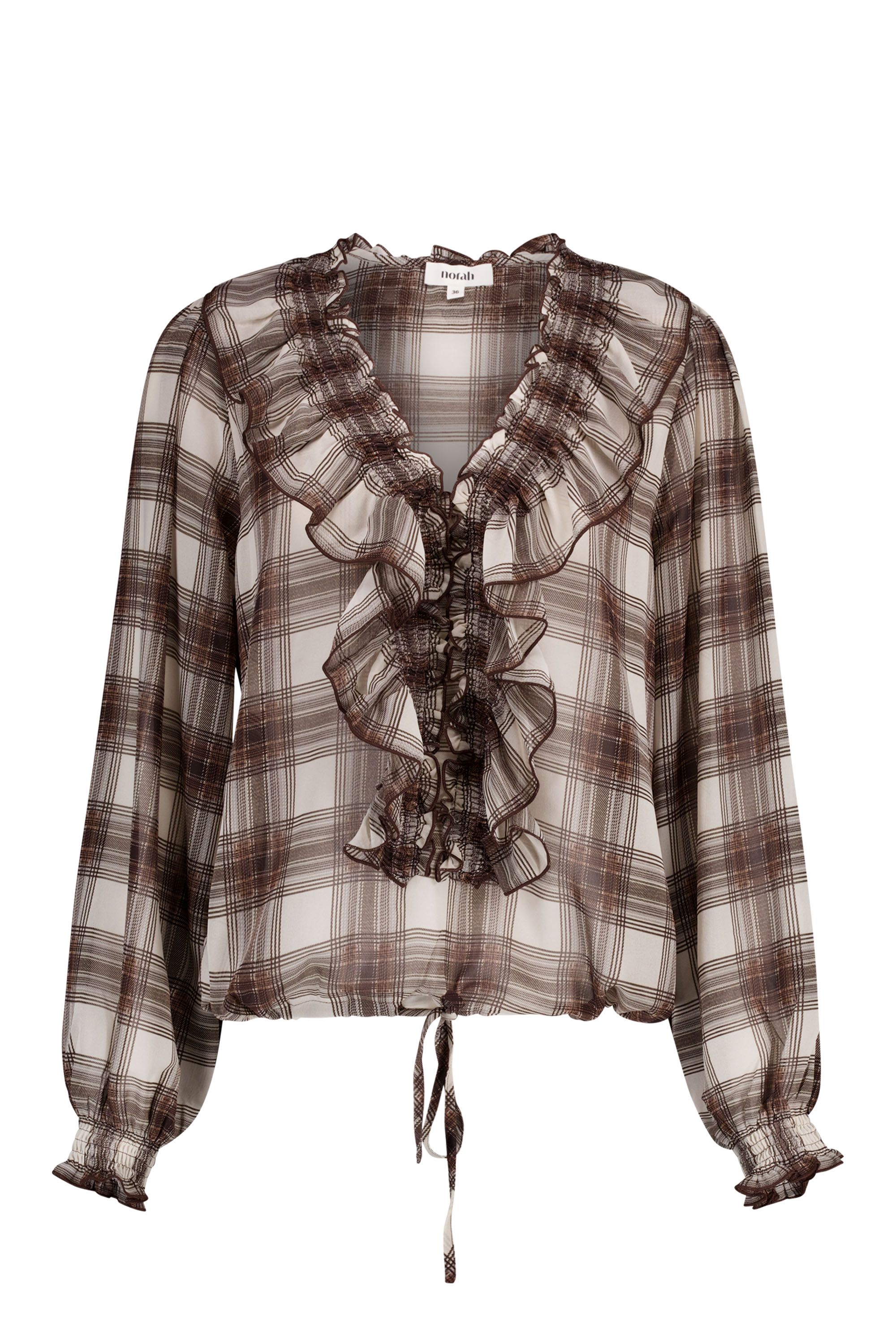 Norah Bruine geruite blouse brown multicolor 219221-220