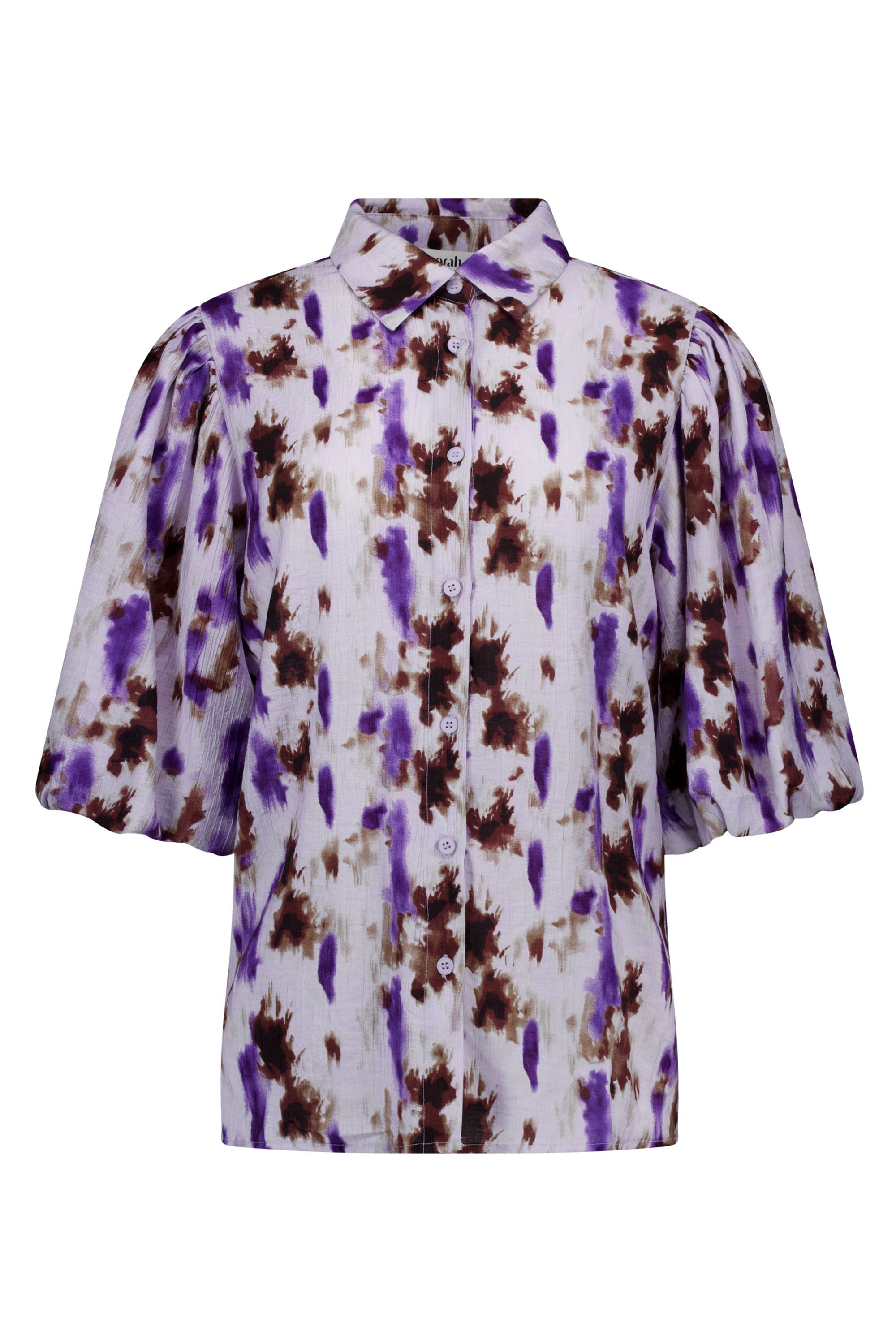 Norah Paarse blouse met grafische print purple multicolor 219223-820