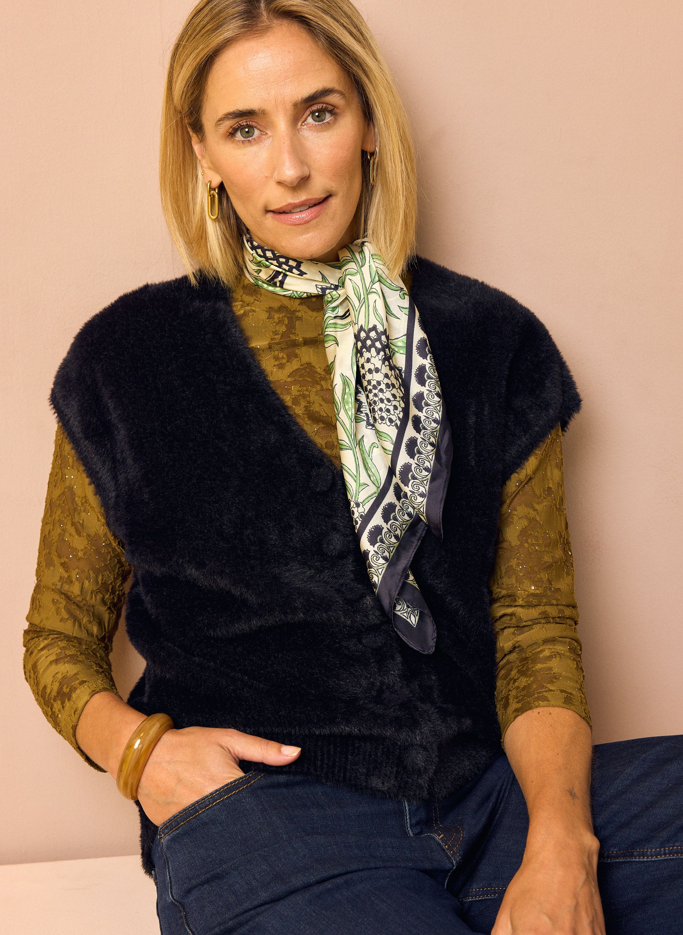 Norah Zwart gebreid gilet black 219224-001