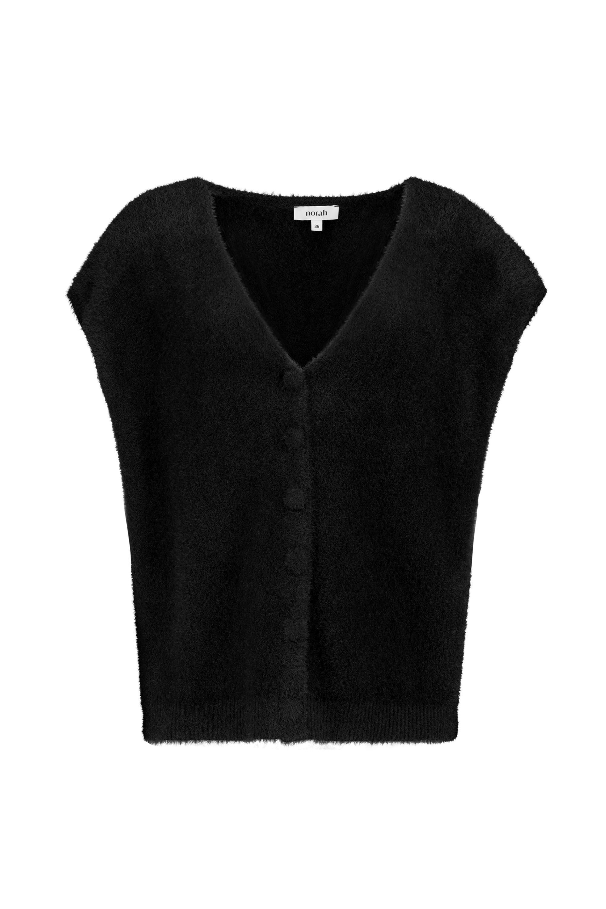 Norah Zwart gebreid gilet black 219224-001