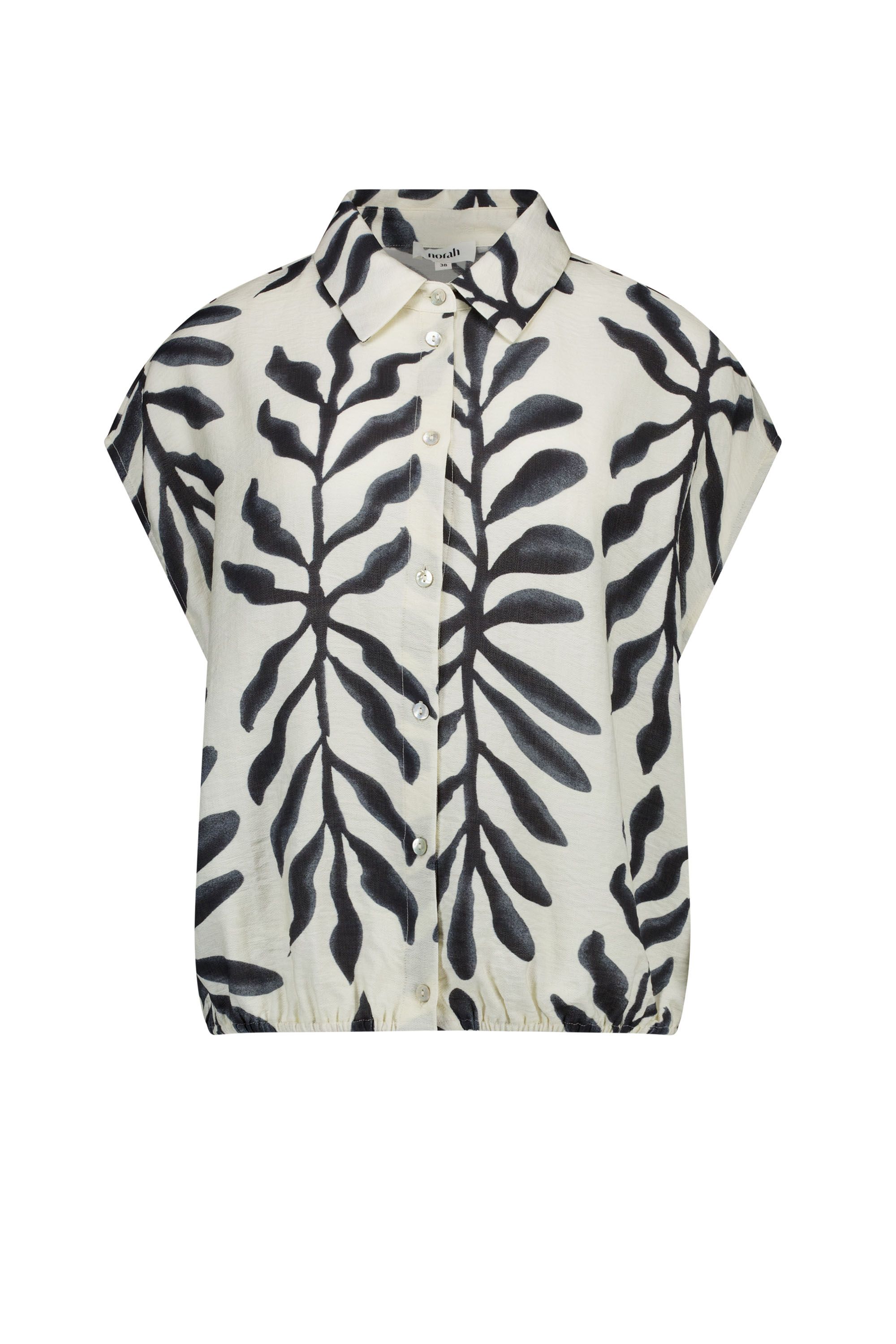 Norah Ecru/ zwarte blouse met grafische print ecru/black 219227-170