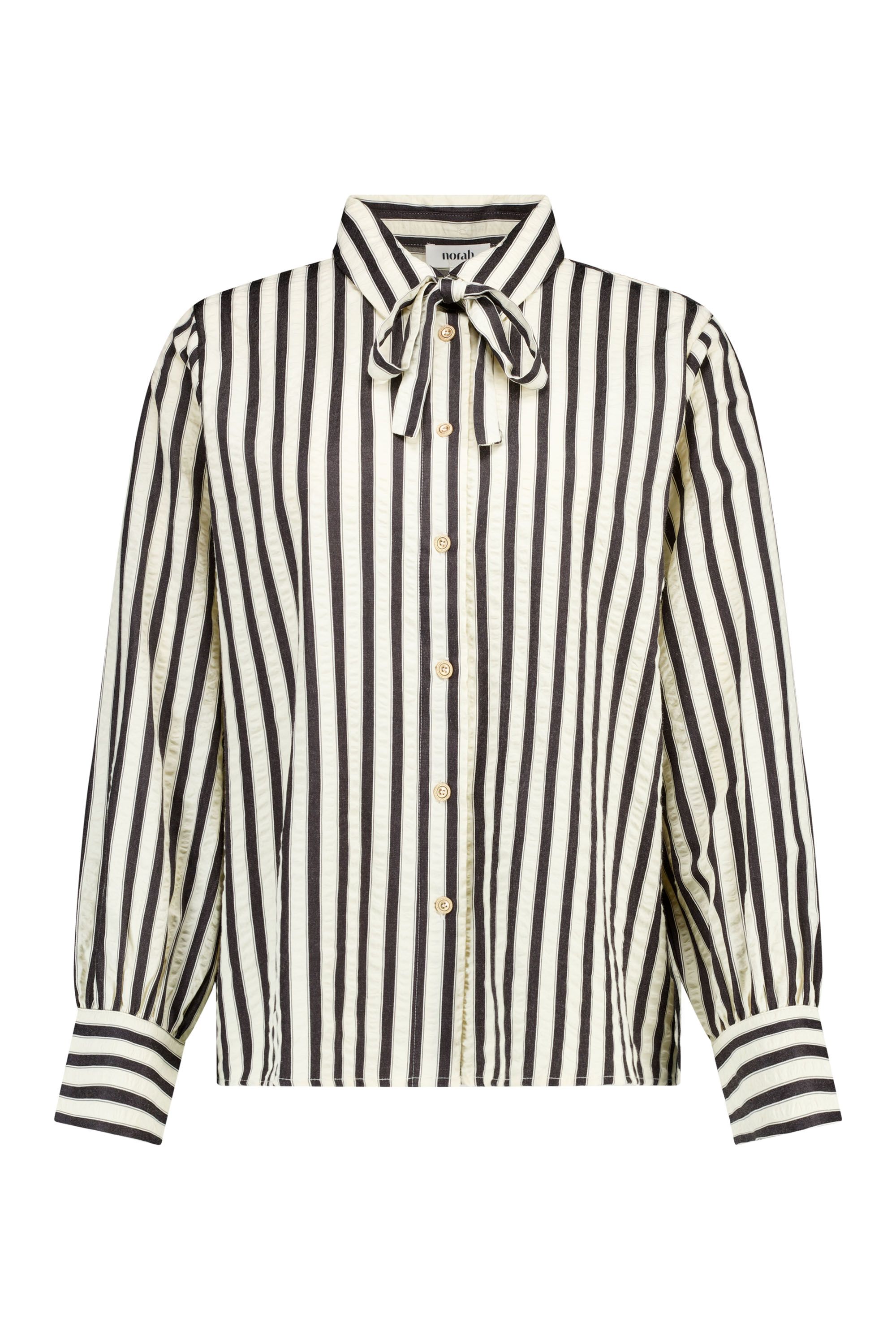 Norah Zwart/ecru gestreepte blouse black/ecru 219231-041